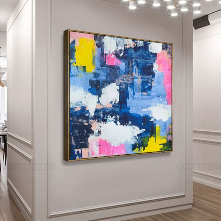 Large Oil Painting Canvas Handmade Oil Painting Oil Painting Original Office Decor Purple Blue Painting | The Devil's Castle