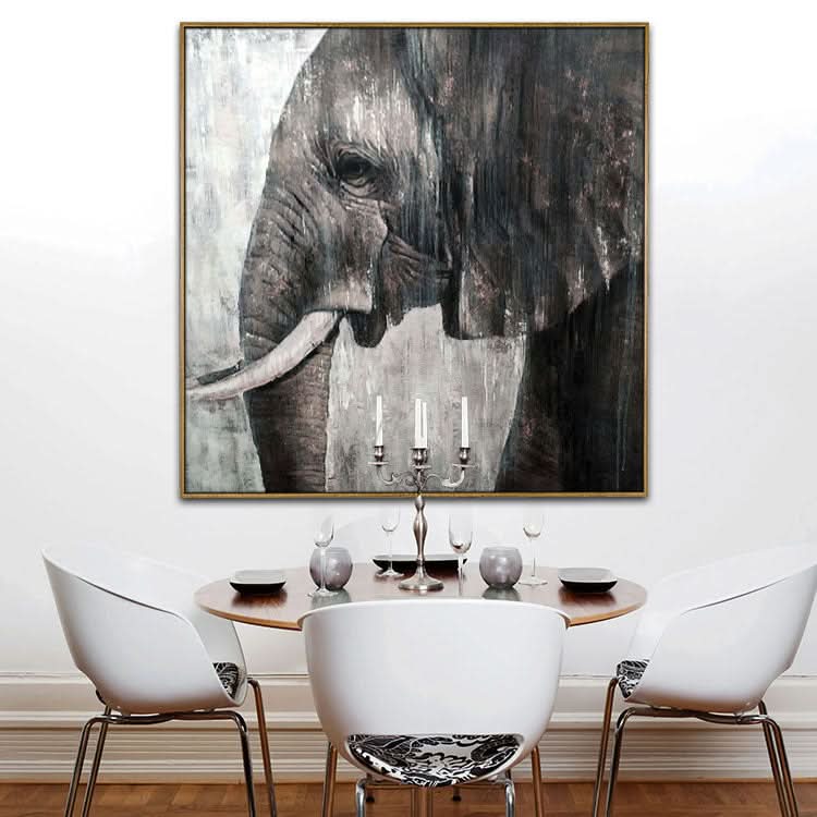 Large Abstract Elephant Painting Cute Elephant Oil Painting Original Impasto Painting Oversized Elephant Painting Abstract | Elephant's Sorrow
