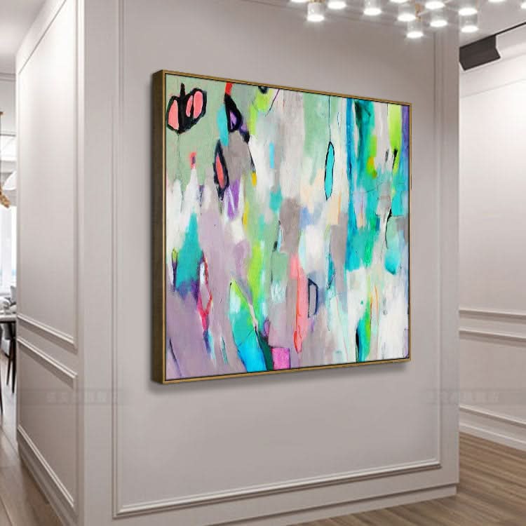 Buntes abstraktes Gemälde Beige Gemälde Weißes Gemälde Originalgemälde Abstraktes Acryl | Belebte Straßen