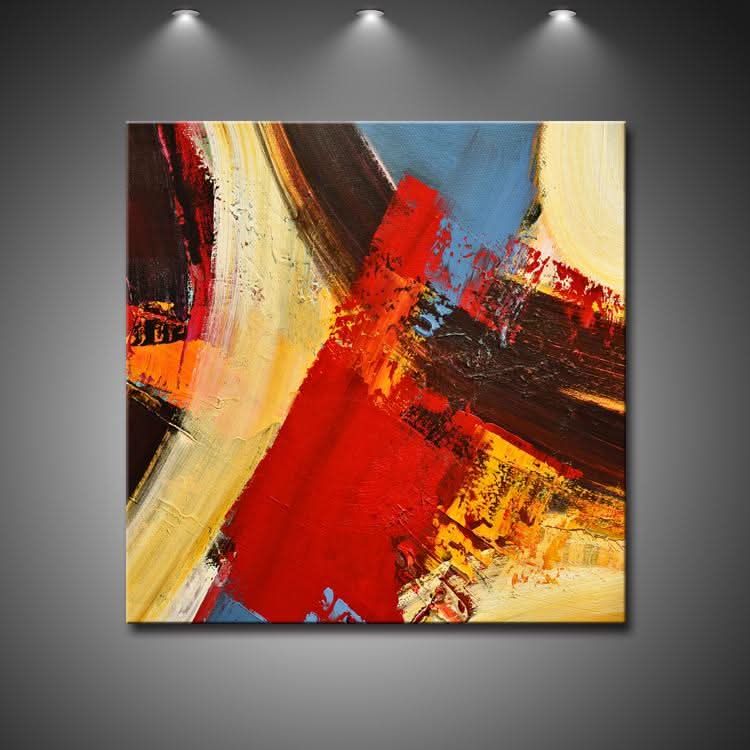Handgemälde Öl Leinwand Original Ölgemälde Moderne Gemälde Großes rotes Gemälde Original Kunstwerk Gelbes Gemälde Modernes Gemälde | Der Weg des Lebens