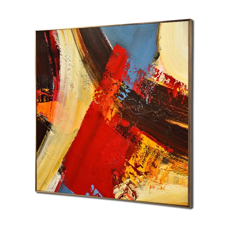 Handgemälde Öl Leinwand Original Ölgemälde Moderne Gemälde Großes rotes Gemälde Original Kunstwerk Gelbes Gemälde Modernes Gemälde | Der Weg des Lebens