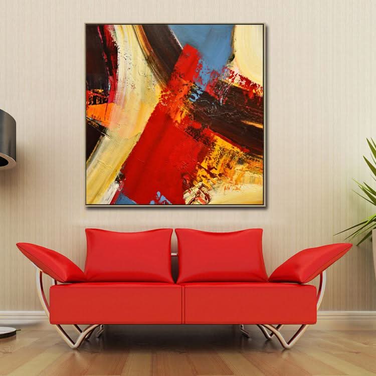 Handgemälde Öl Leinwand Original Ölgemälde Moderne Gemälde Großes rotes Gemälde Original Kunstwerk Gelbes Gemälde Modernes Gemälde | Der Weg des Lebens