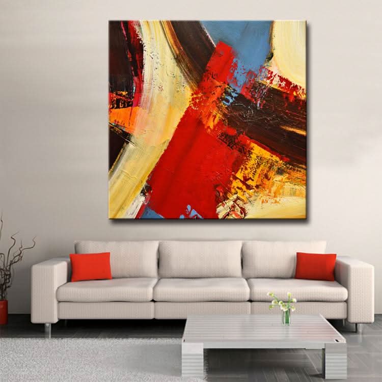Handgemälde Öl Leinwand Original Ölgemälde Moderne Gemälde Großes rotes Gemälde Original Kunstwerk Gelbes Gemälde Modernes Gemälde | Der Weg des Lebens