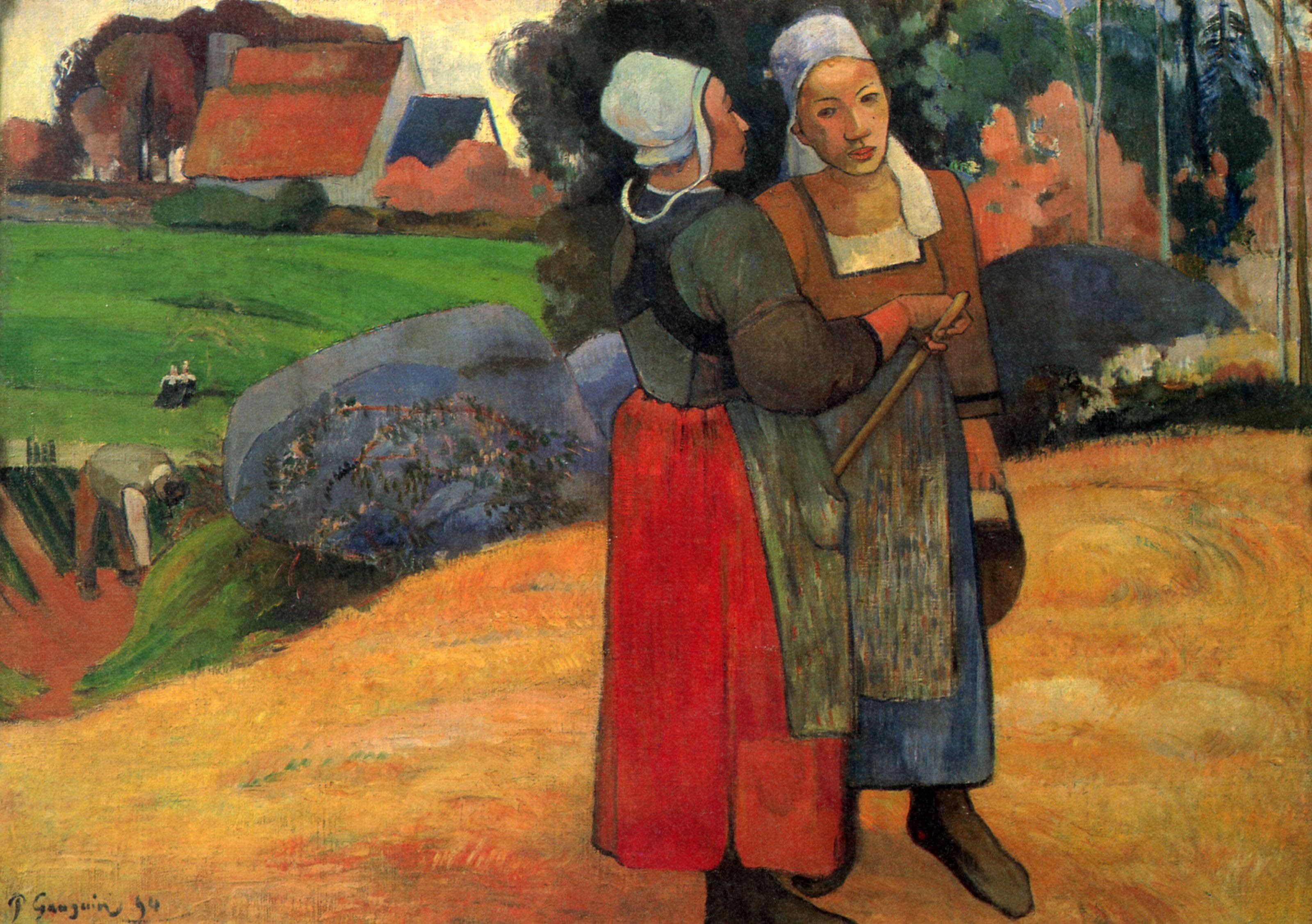 Zwei bretonische Bauern auf der Straße