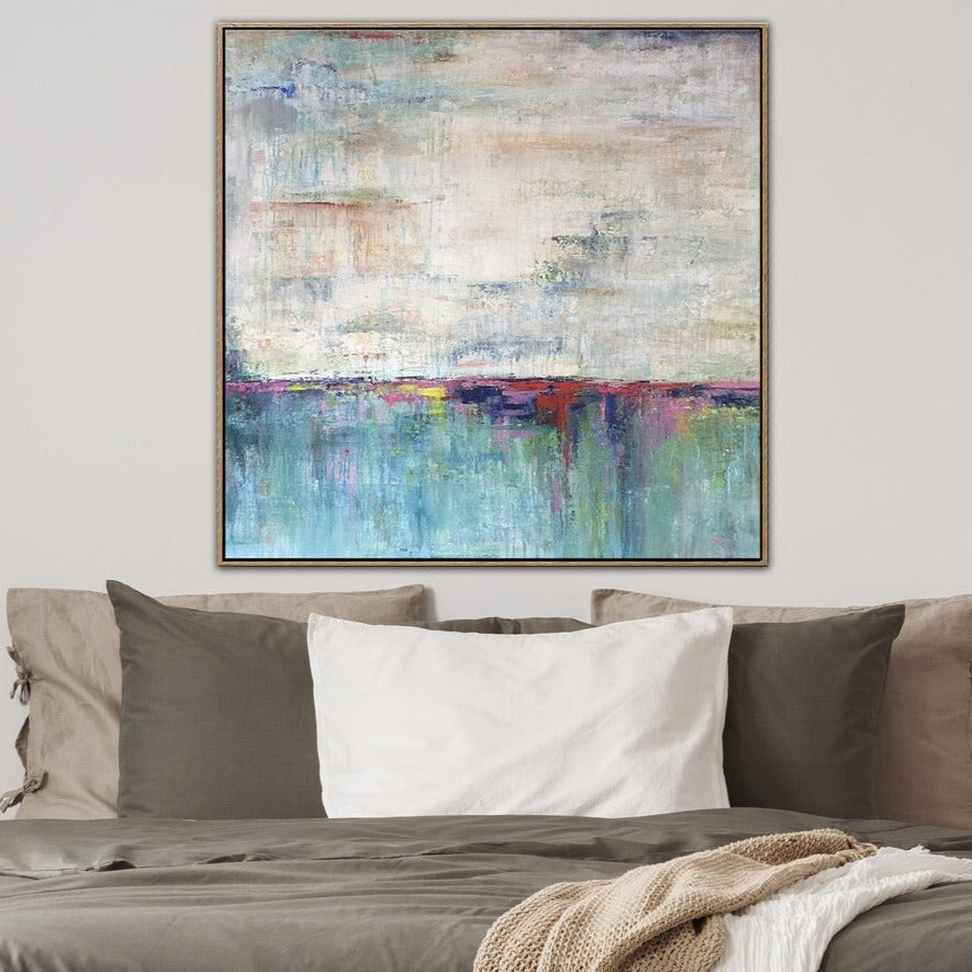 Turquoise Abstract Oil Painting