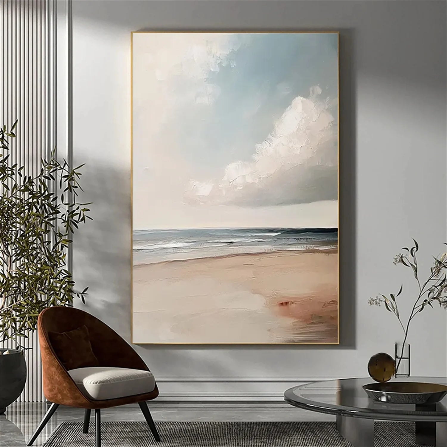 Ocean And Sky Abstract Canvas Art #OS 275