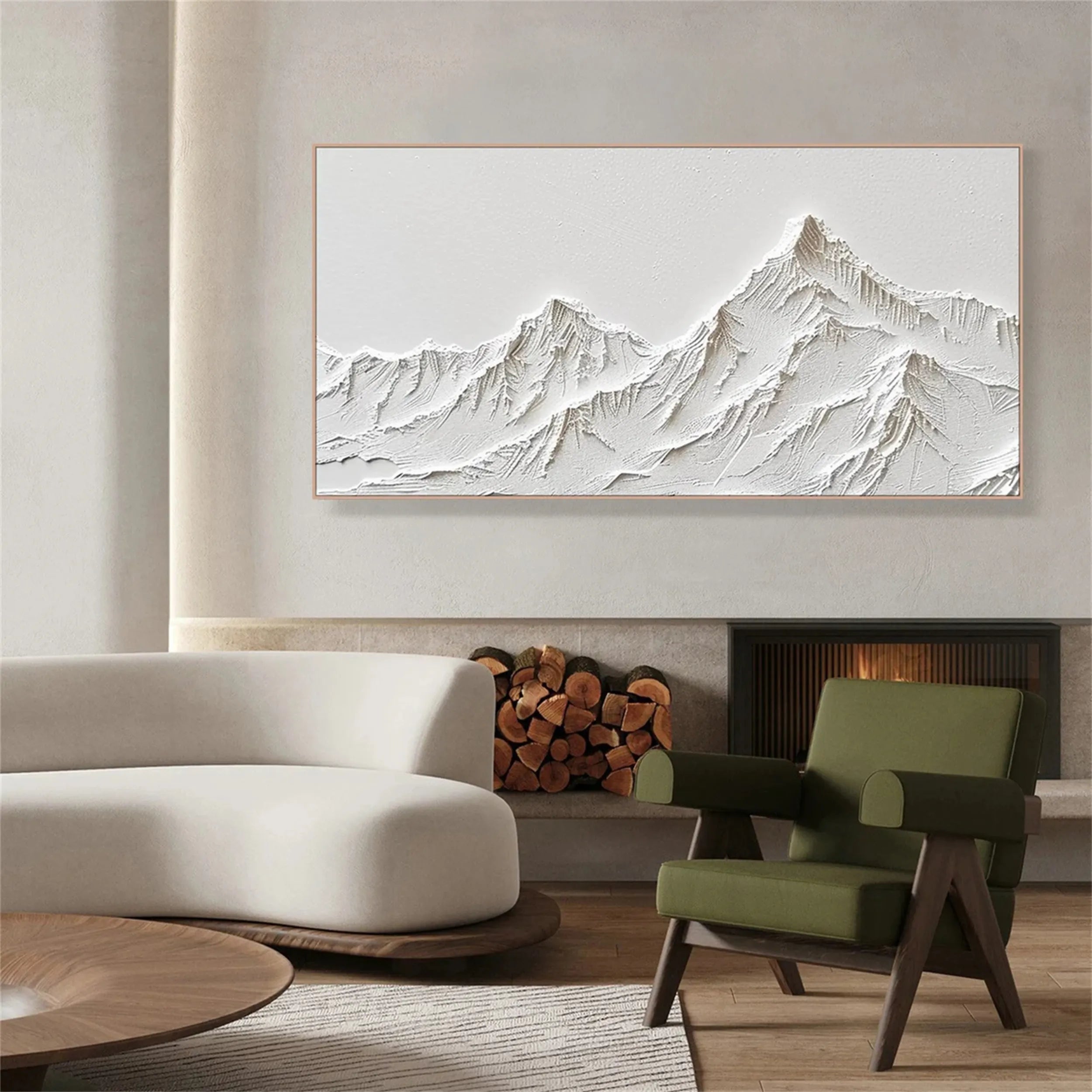 White Minimalist Textured Painting Canvas #MM249