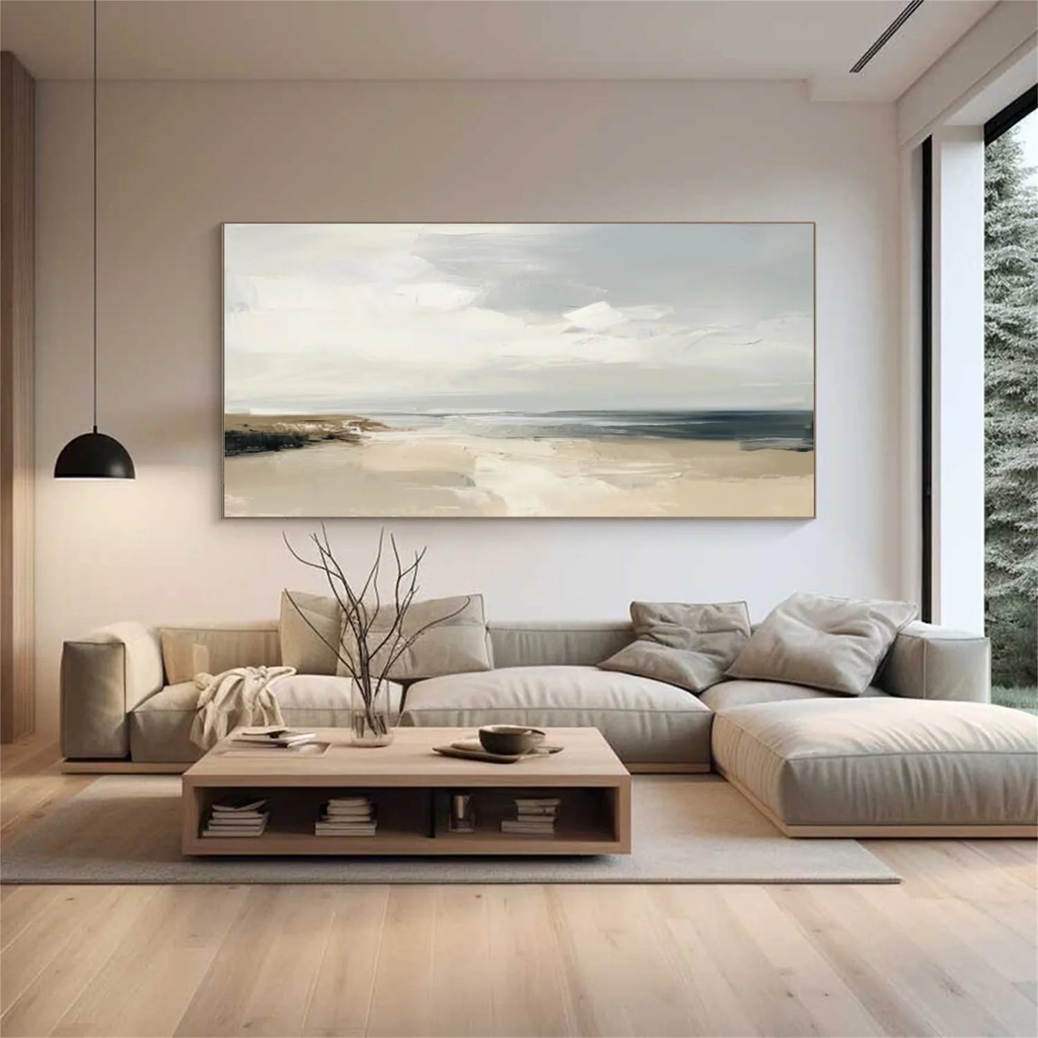 Ocean And Sky Abstract Canvas Art #OS 305