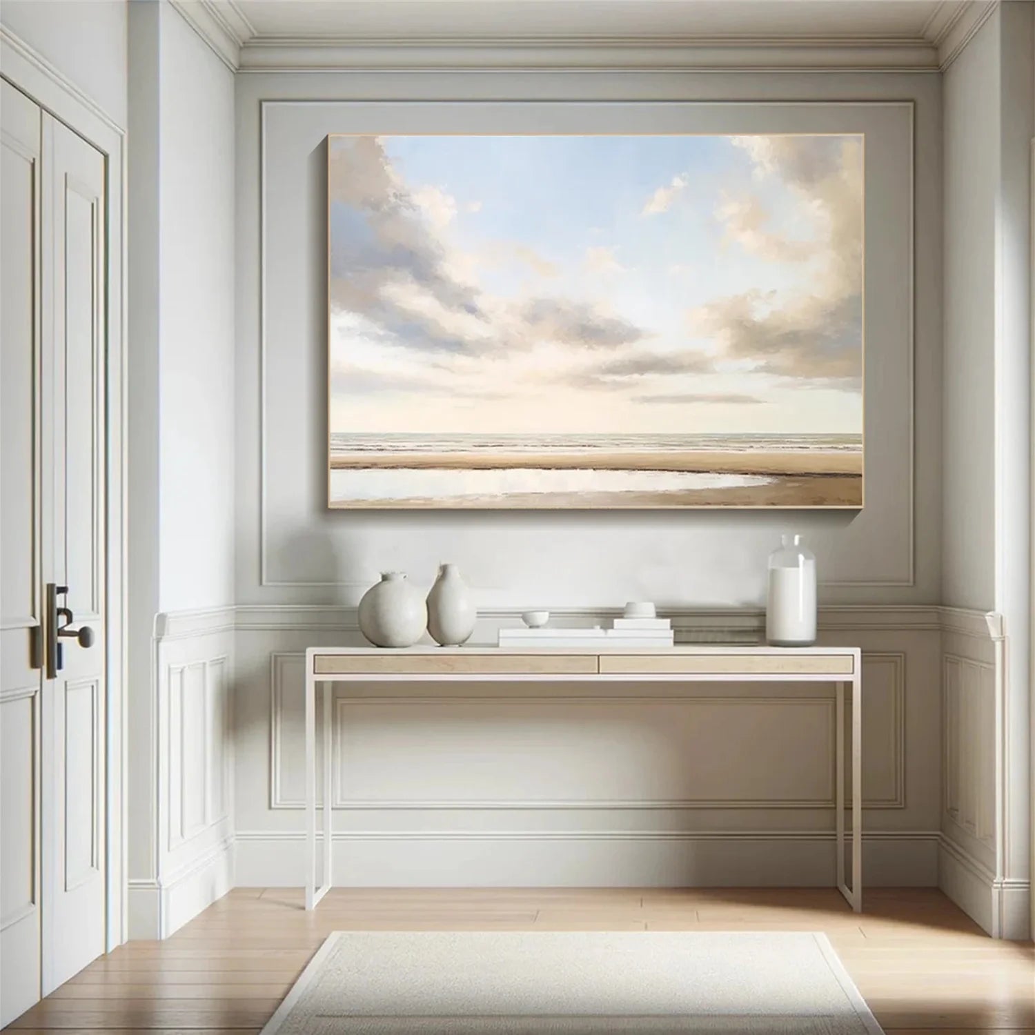 Ocean And Sky Abstract Canvas Art #OS 281