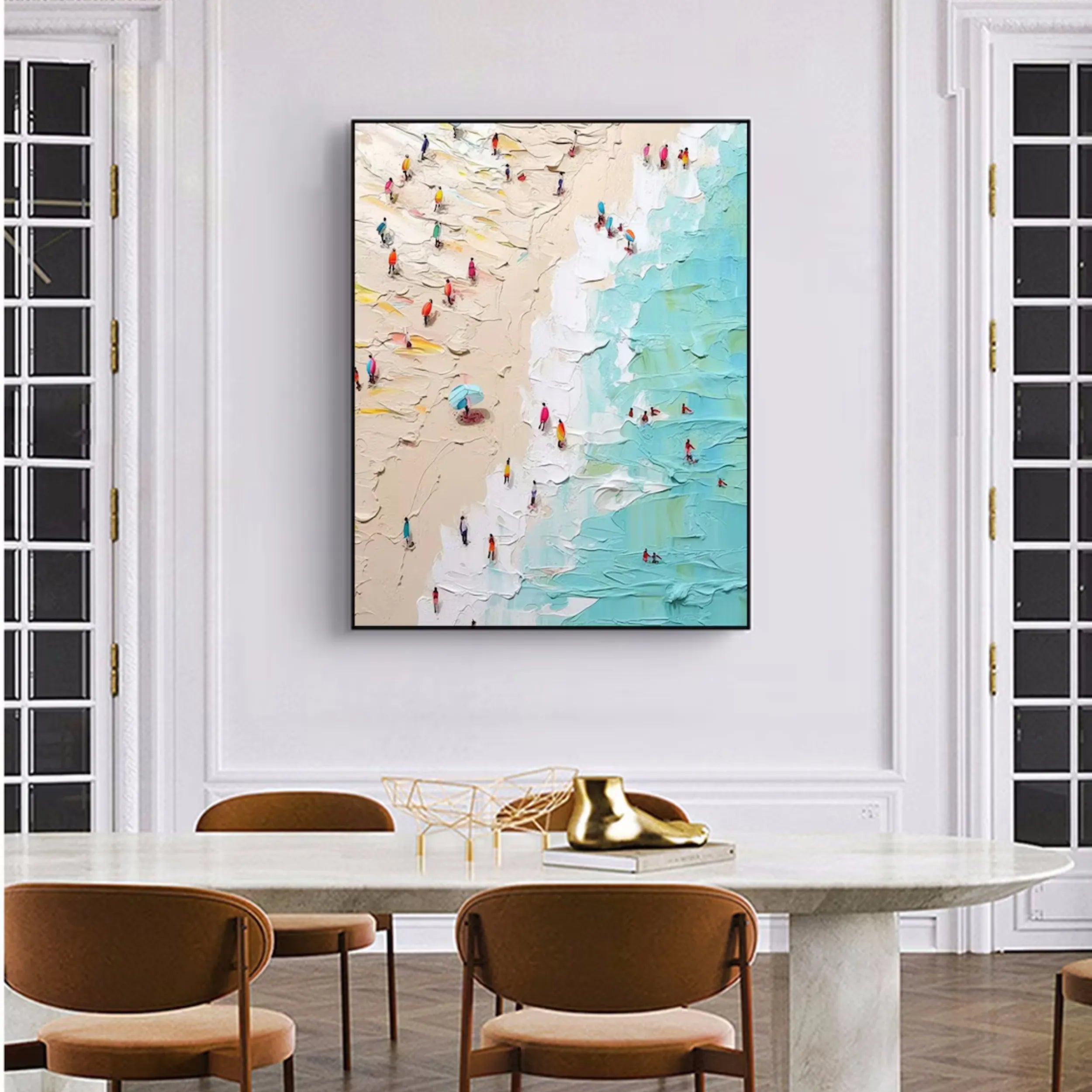 Seascape and Snowy Peak Painting #SP025