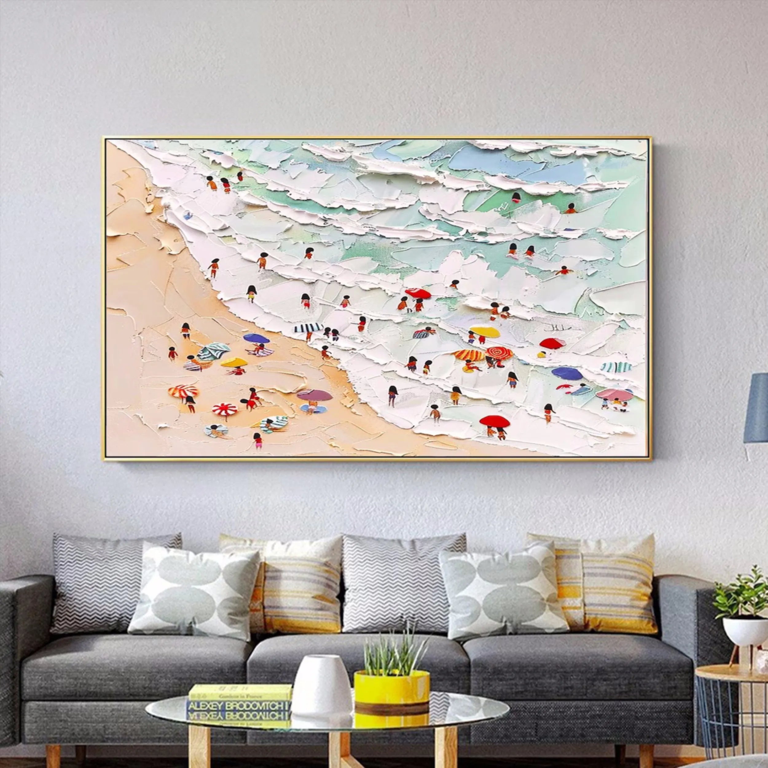 Seascape and Snowy Peak Painting #SP008