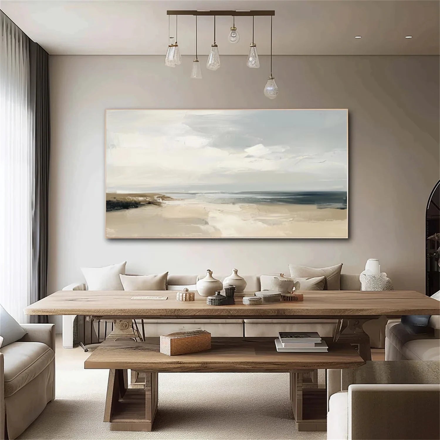 Ocean And Sky Abstract Canvas Art #OS 305