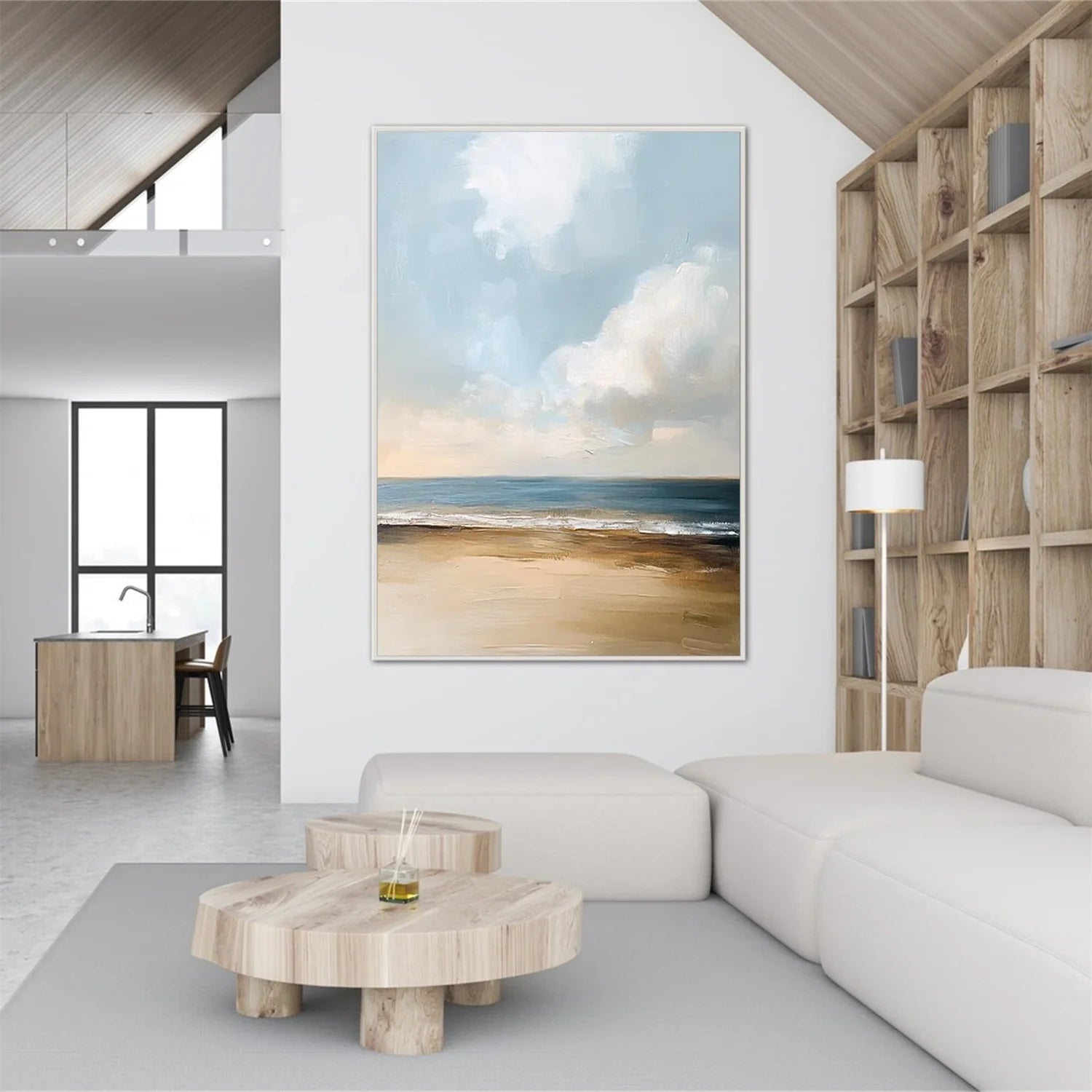 Ocean And Sky Abstract Canvas Art #OS 279