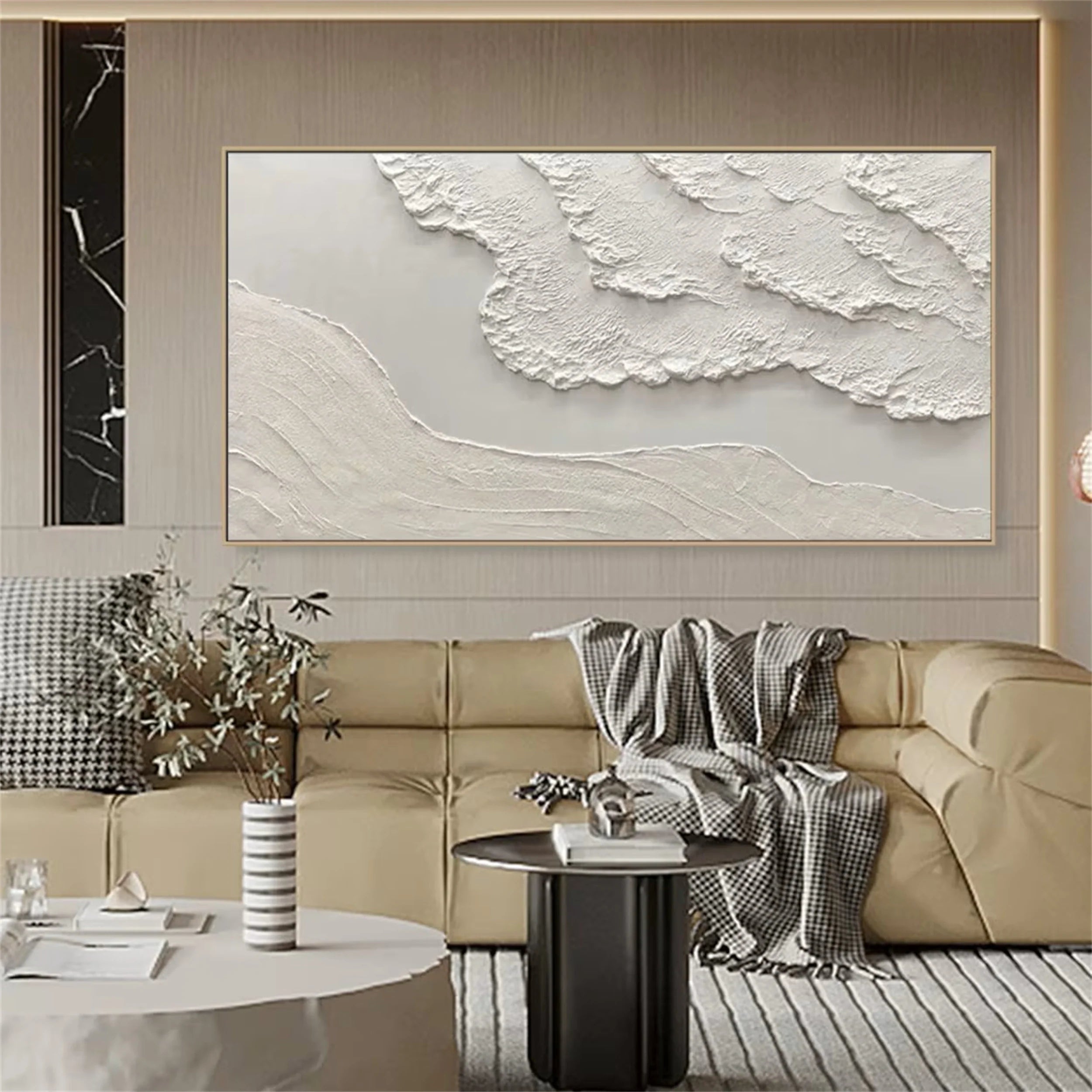 Beige Minimalist Textured Wall Art #MM103