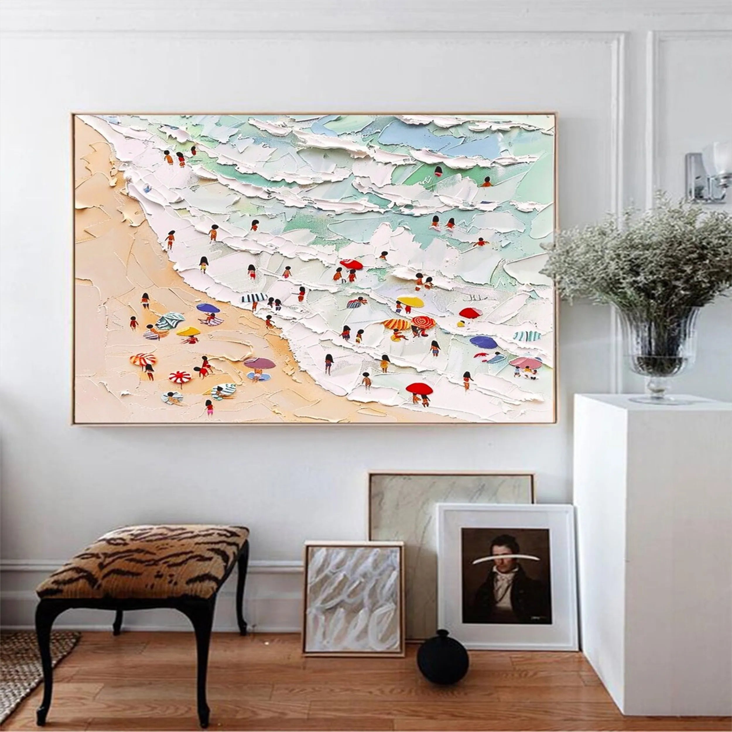 Seascape and Snowy Peak Painting #SP008