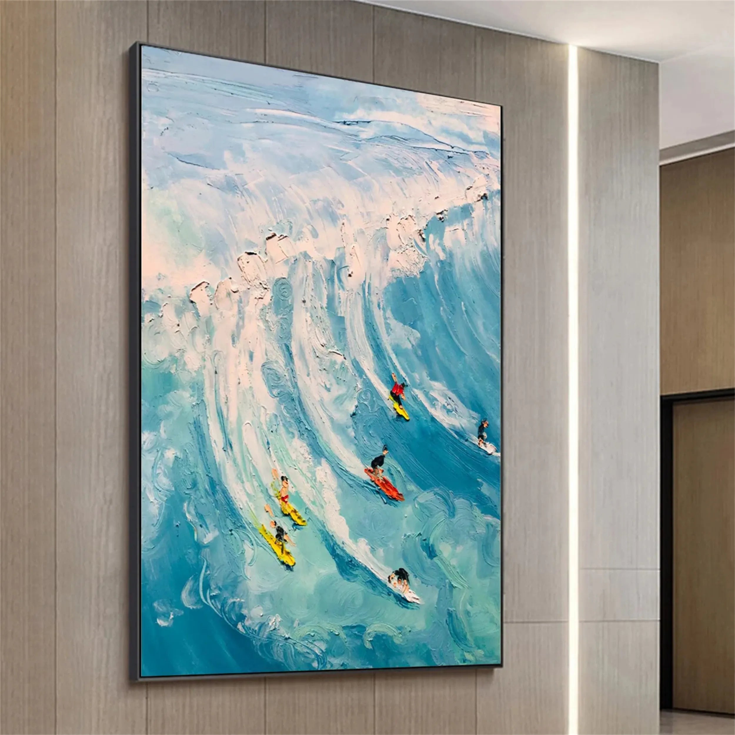 Seascape and Snowy Peak Painting #SP024