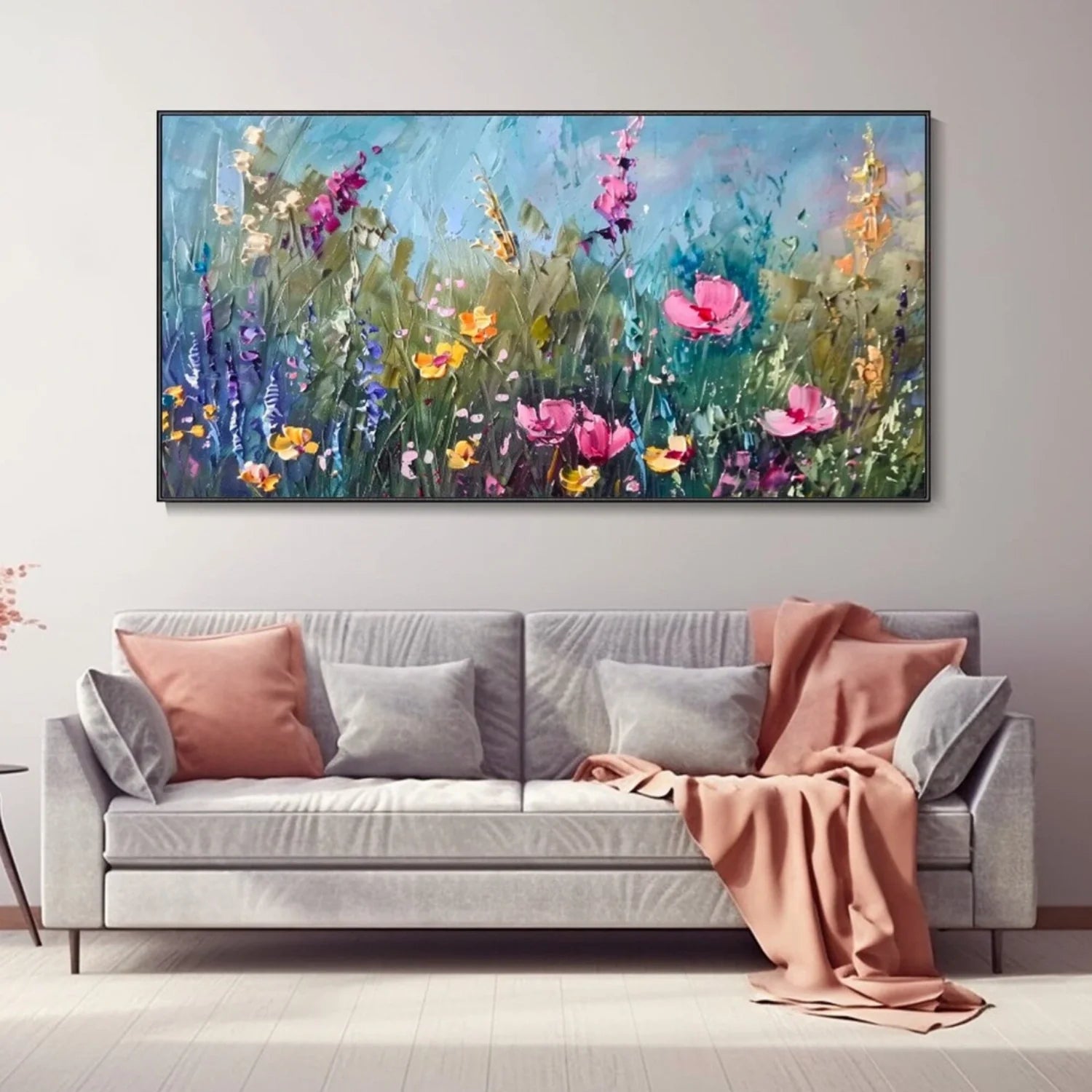 Colorful Flower Abstract Textured Wall Art #ML064