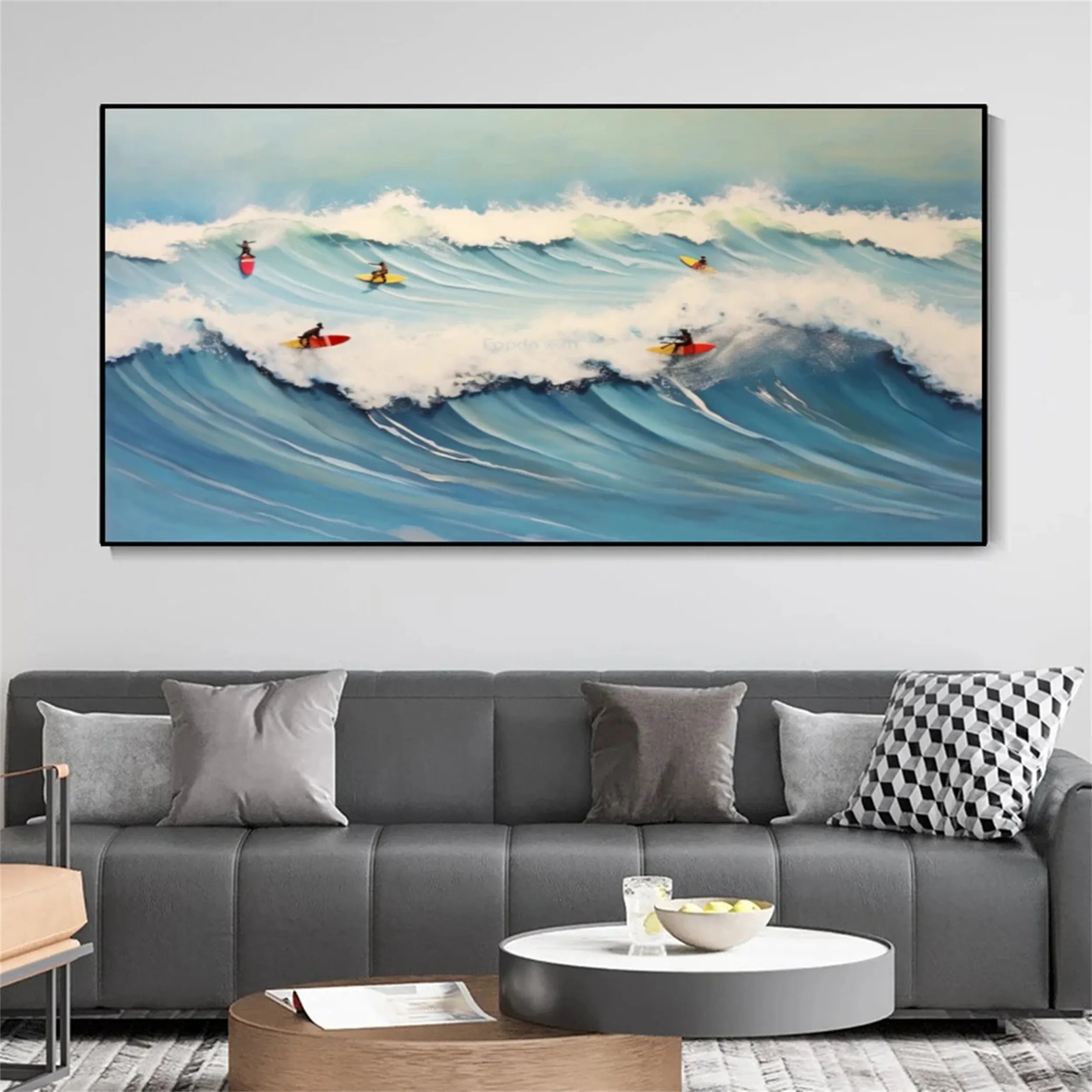 Seascape and Snowy Peak Painting #SP023