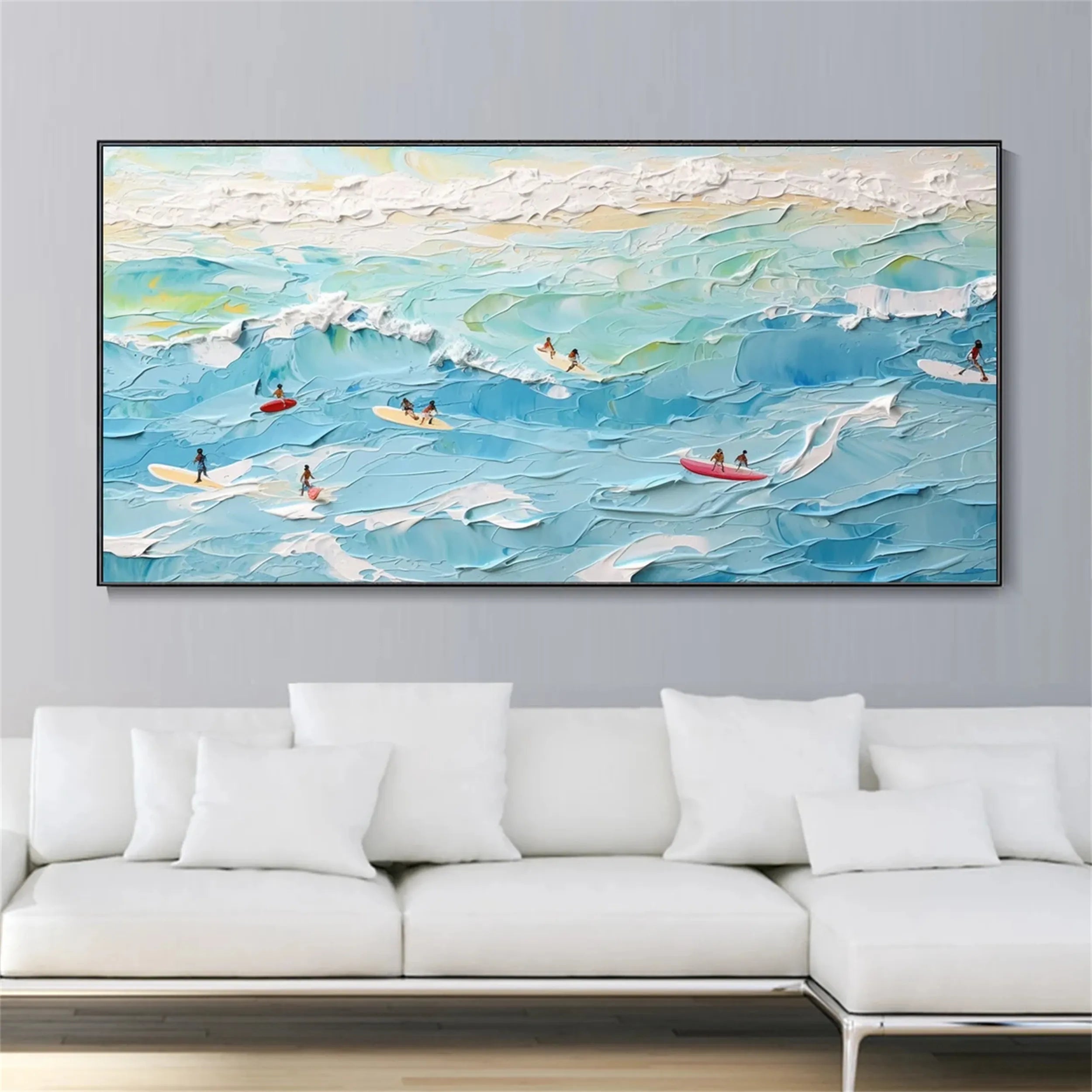 Seascape and Snowy Peak Painting #SP014