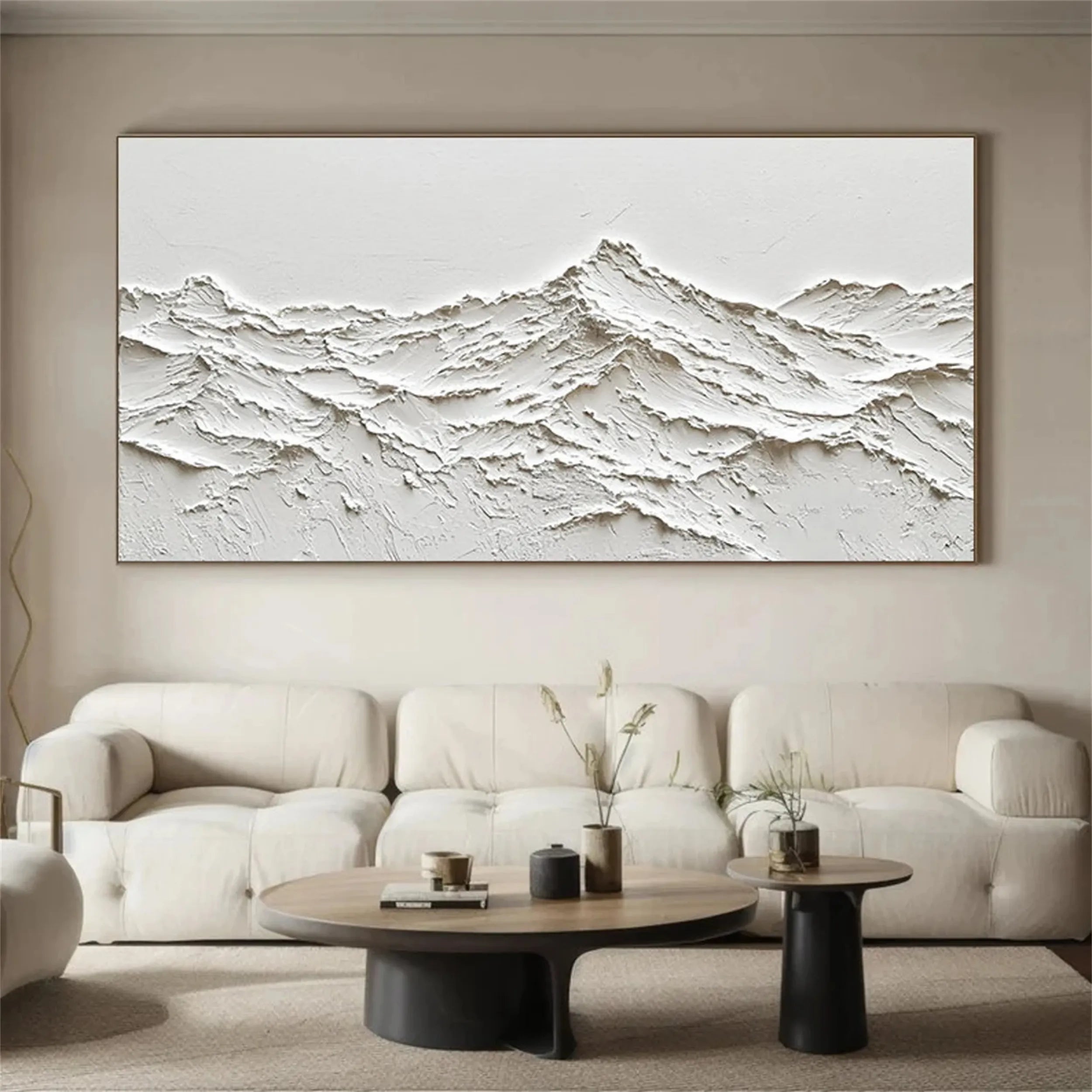 White Minimalist Textured Painting Canvas #MM250