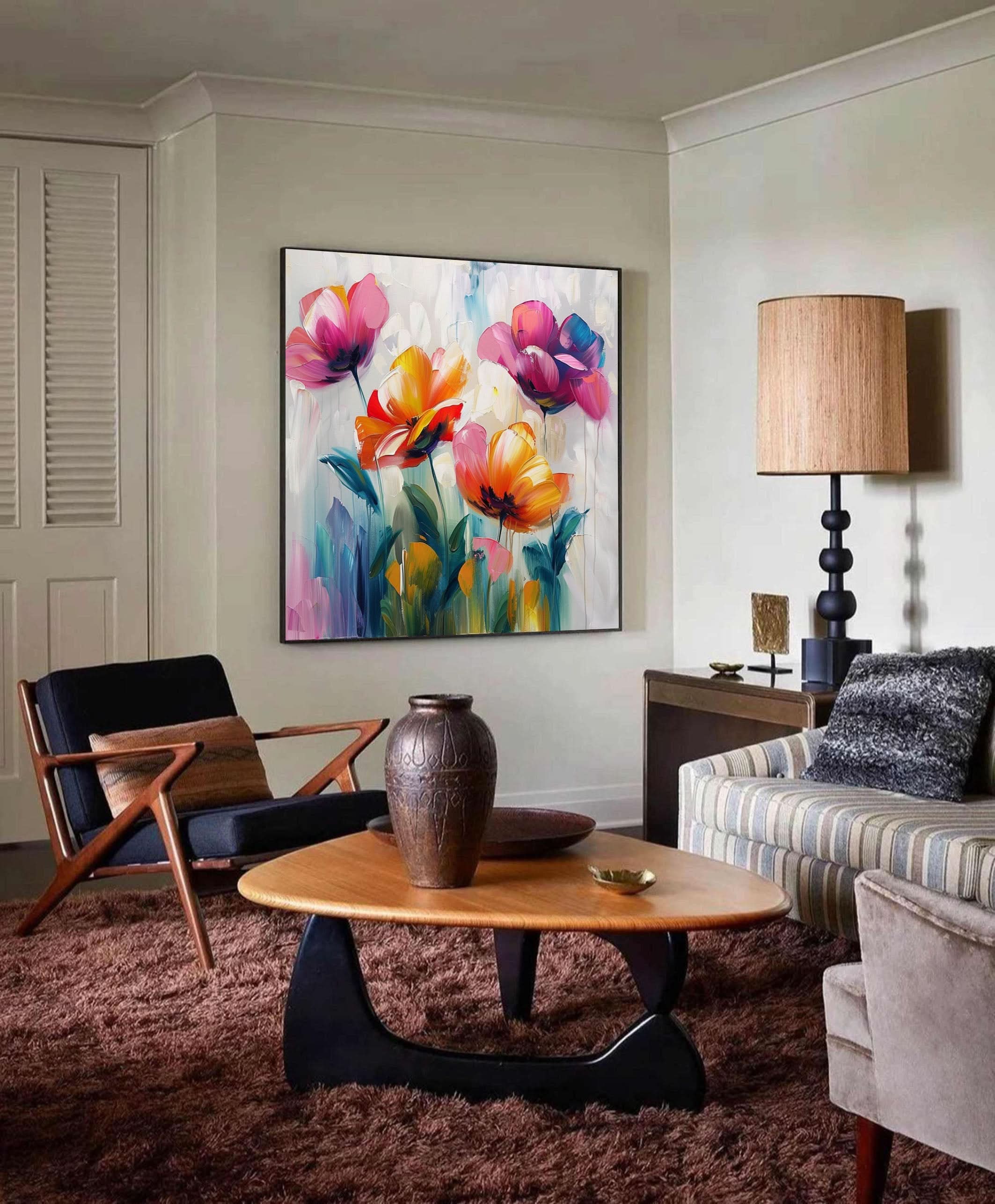 Vibrant Bloom Canvas Art Colorful Flower Wall Decor #FT 031