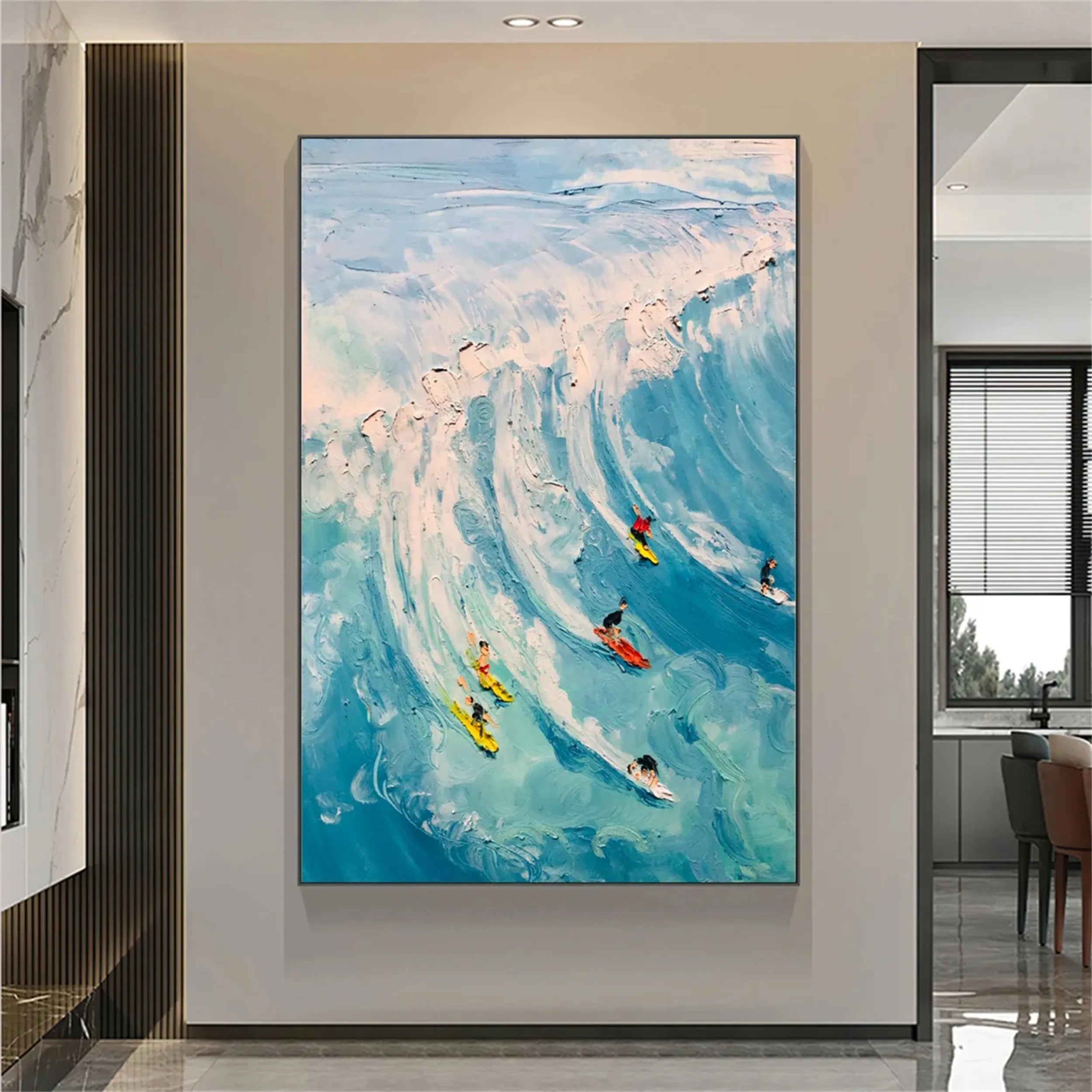 Seascape and Snowy Peak Painting #SP024