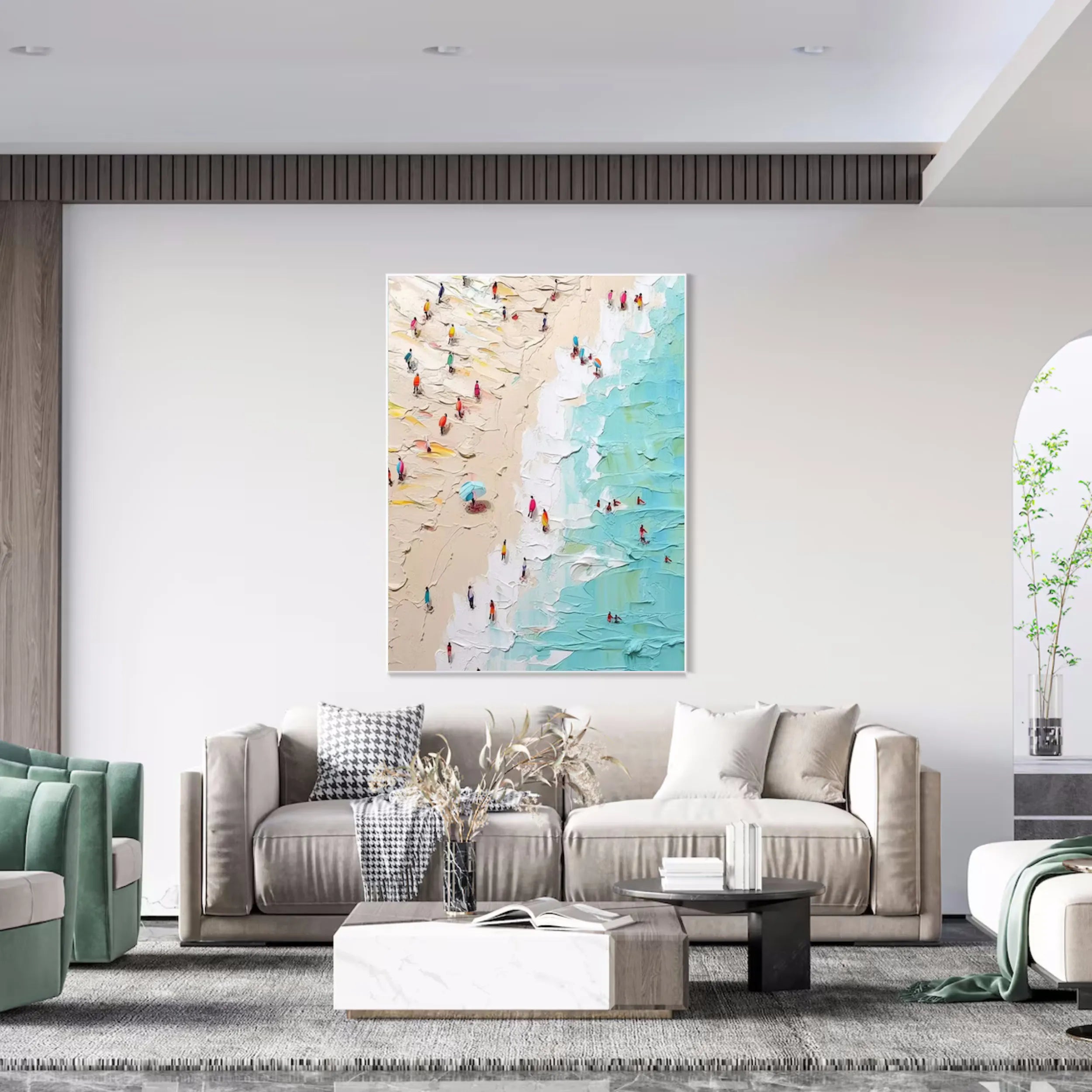 Seascape and Snowy Peak Painting #SP025