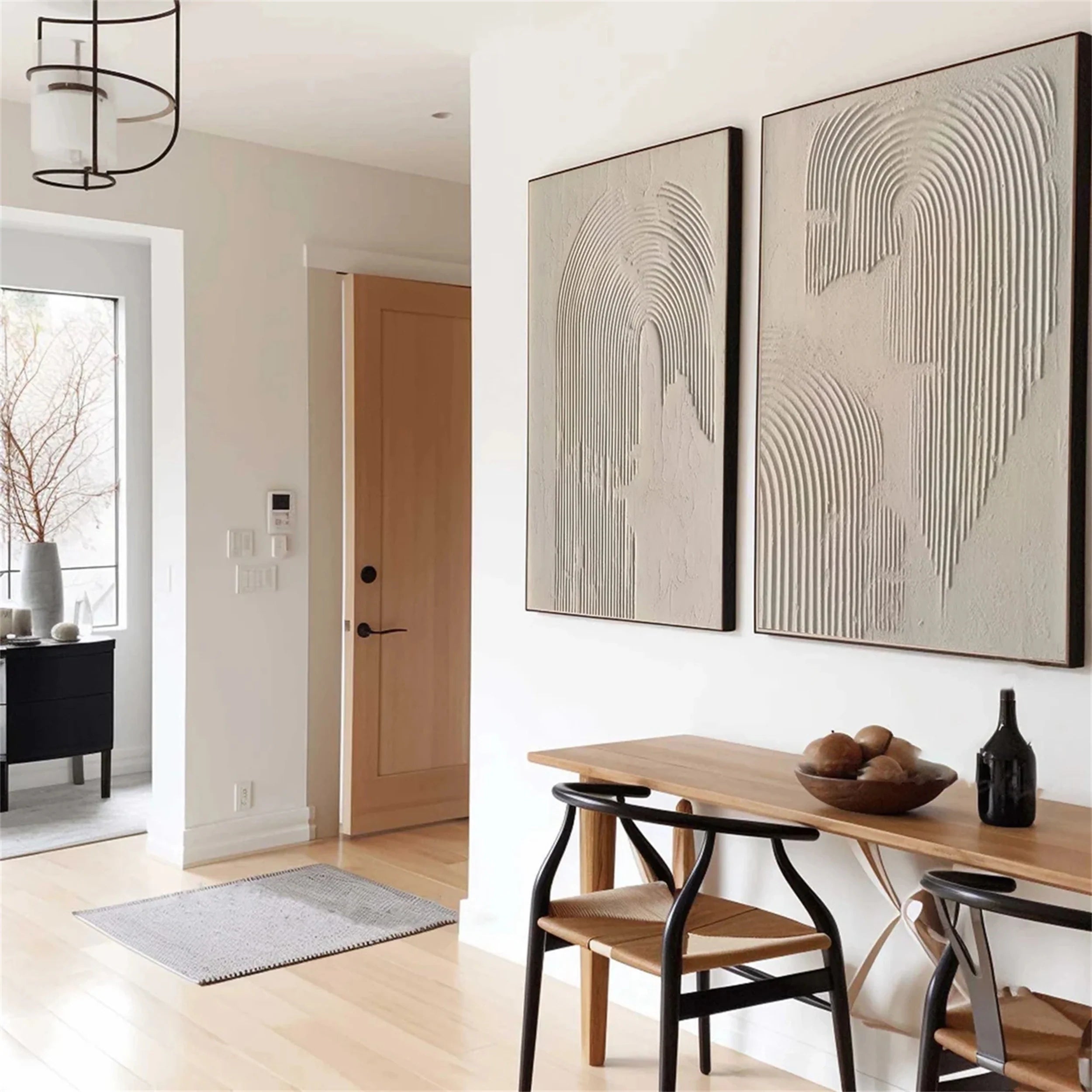 Beige & Brown Abstract Set of 2 #BB069