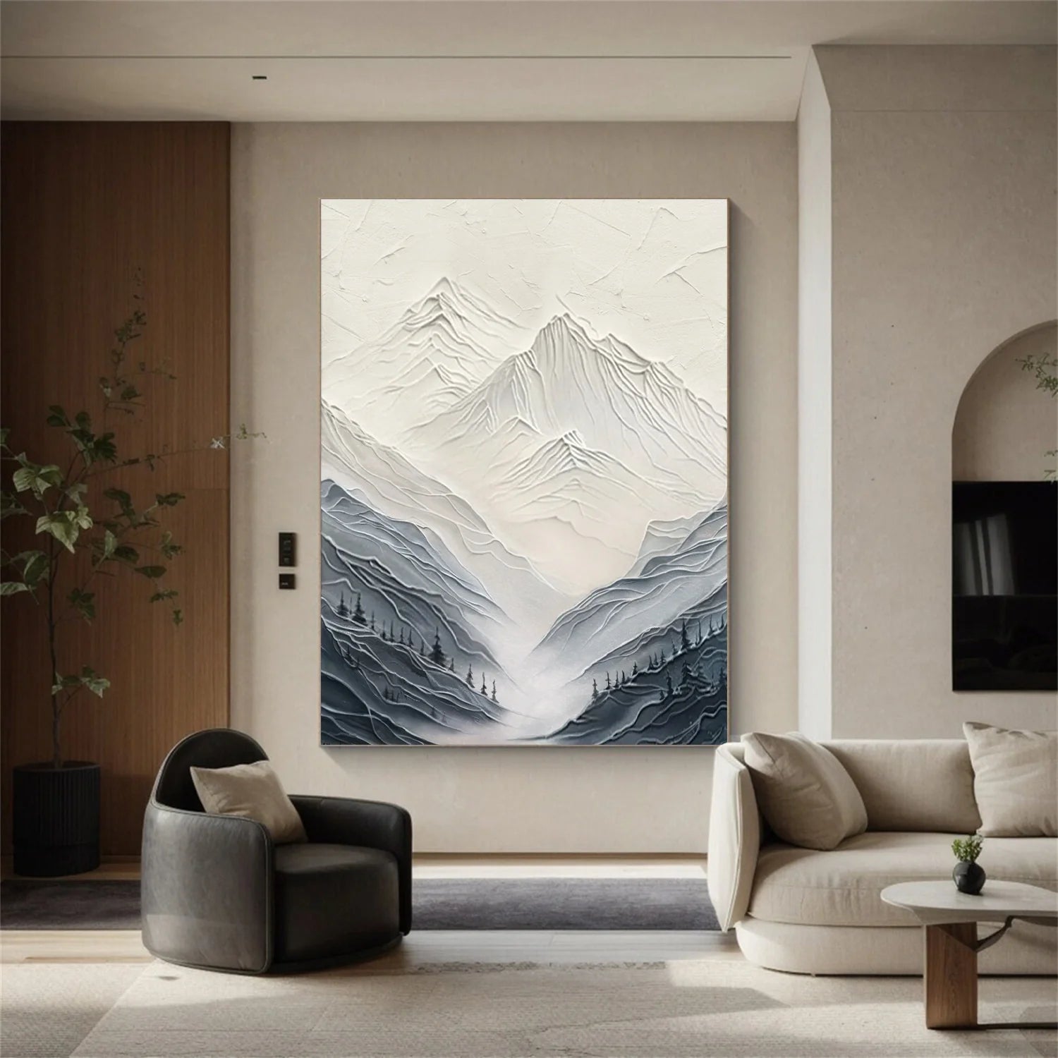 Minimalistic Mountain Textured Art #MM222