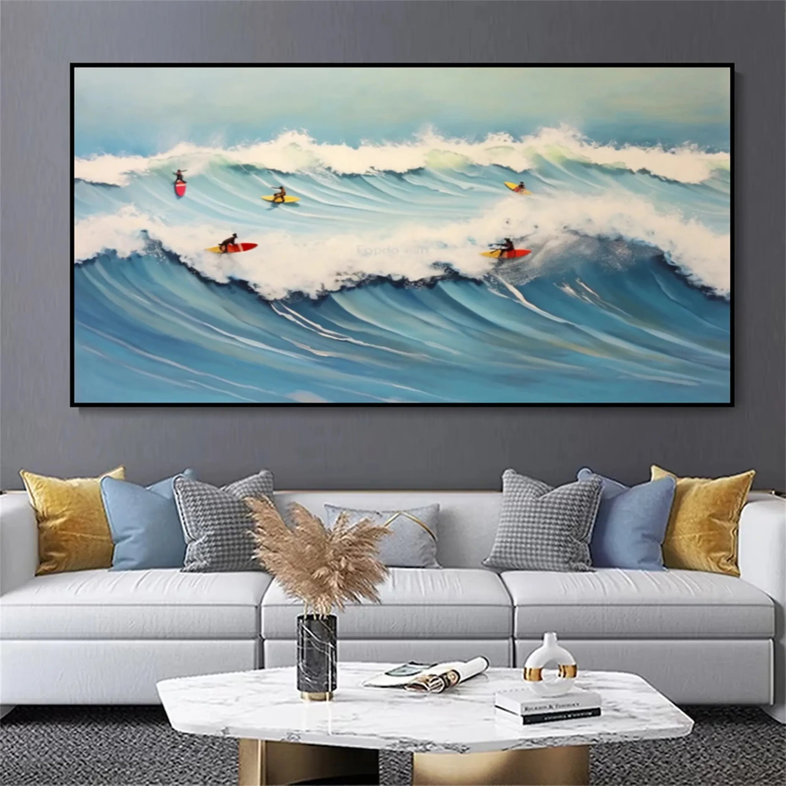 Seascape and Snowy Peak Painting #SP023