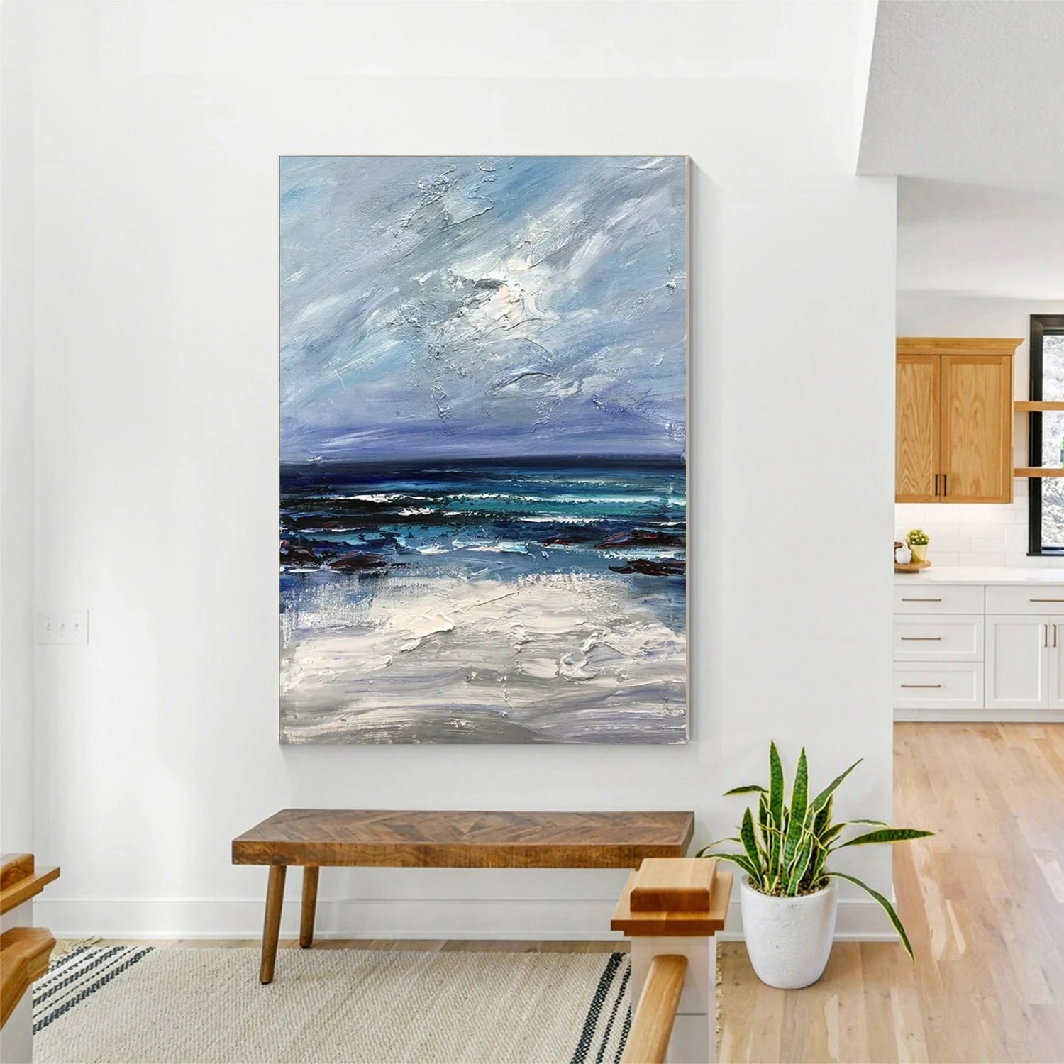 Sea & Sky Abstract Textured Wall Art #MS126