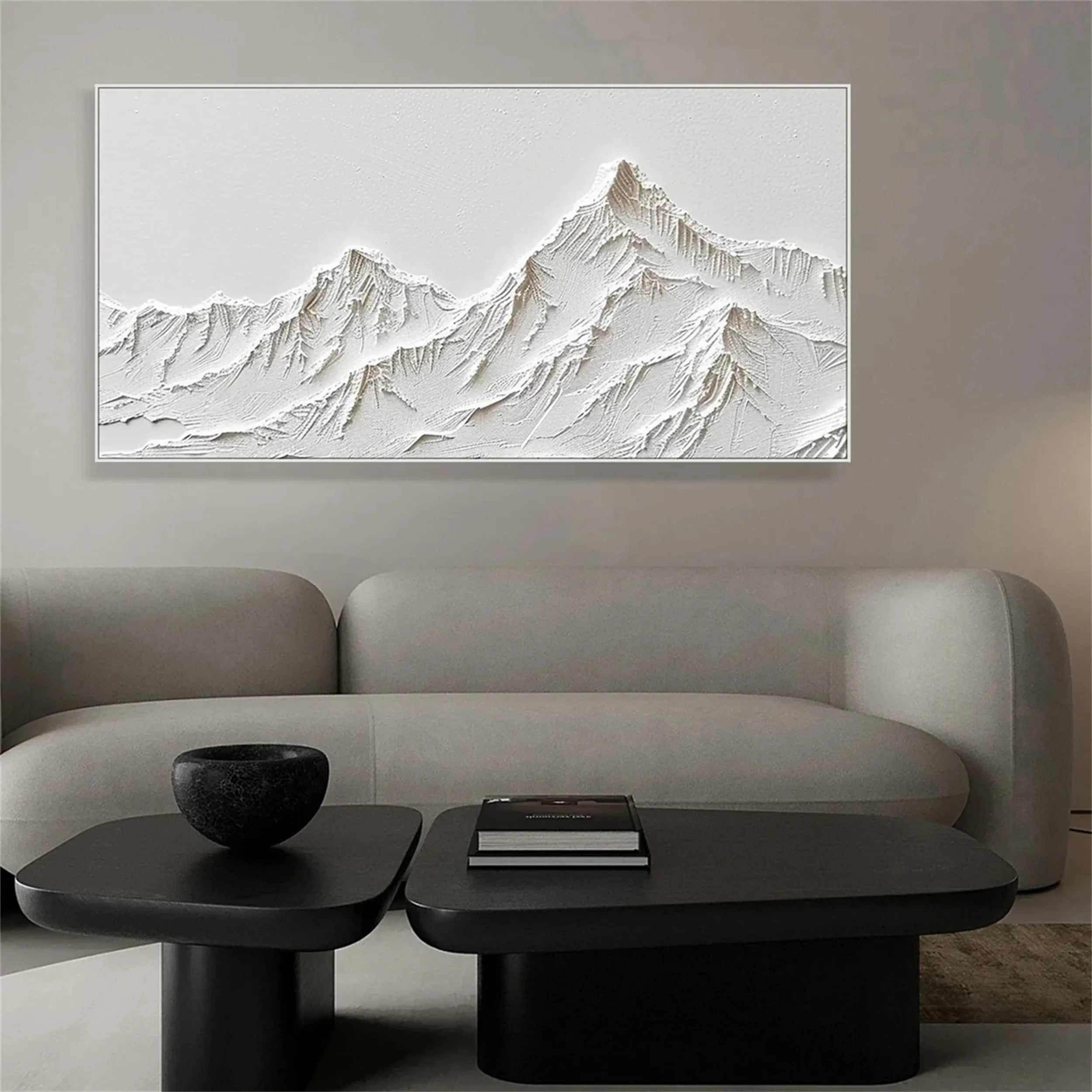 White Minimalist Textured Painting Canvas #MM249