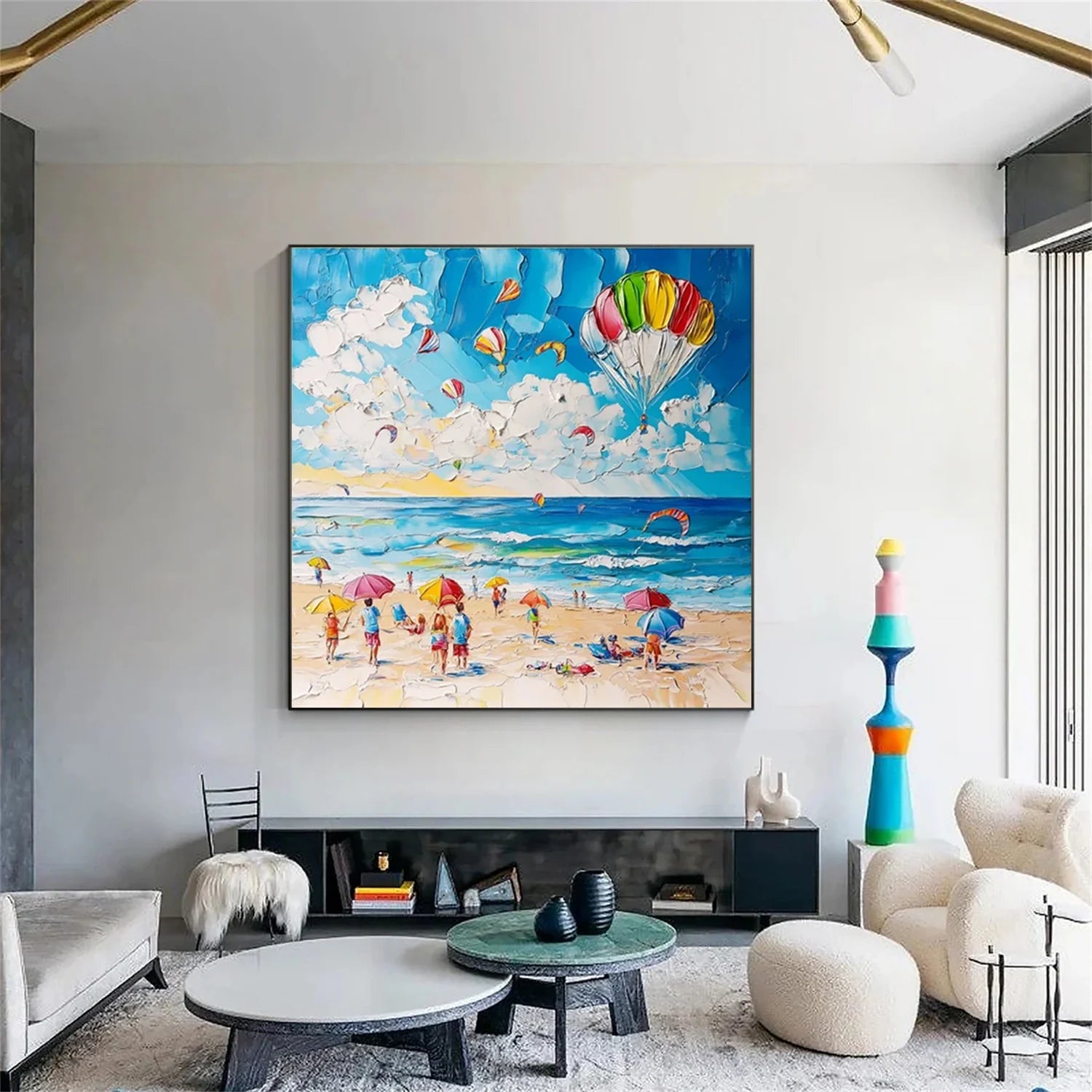 Seascape and Snowy Peak Painting #SP056