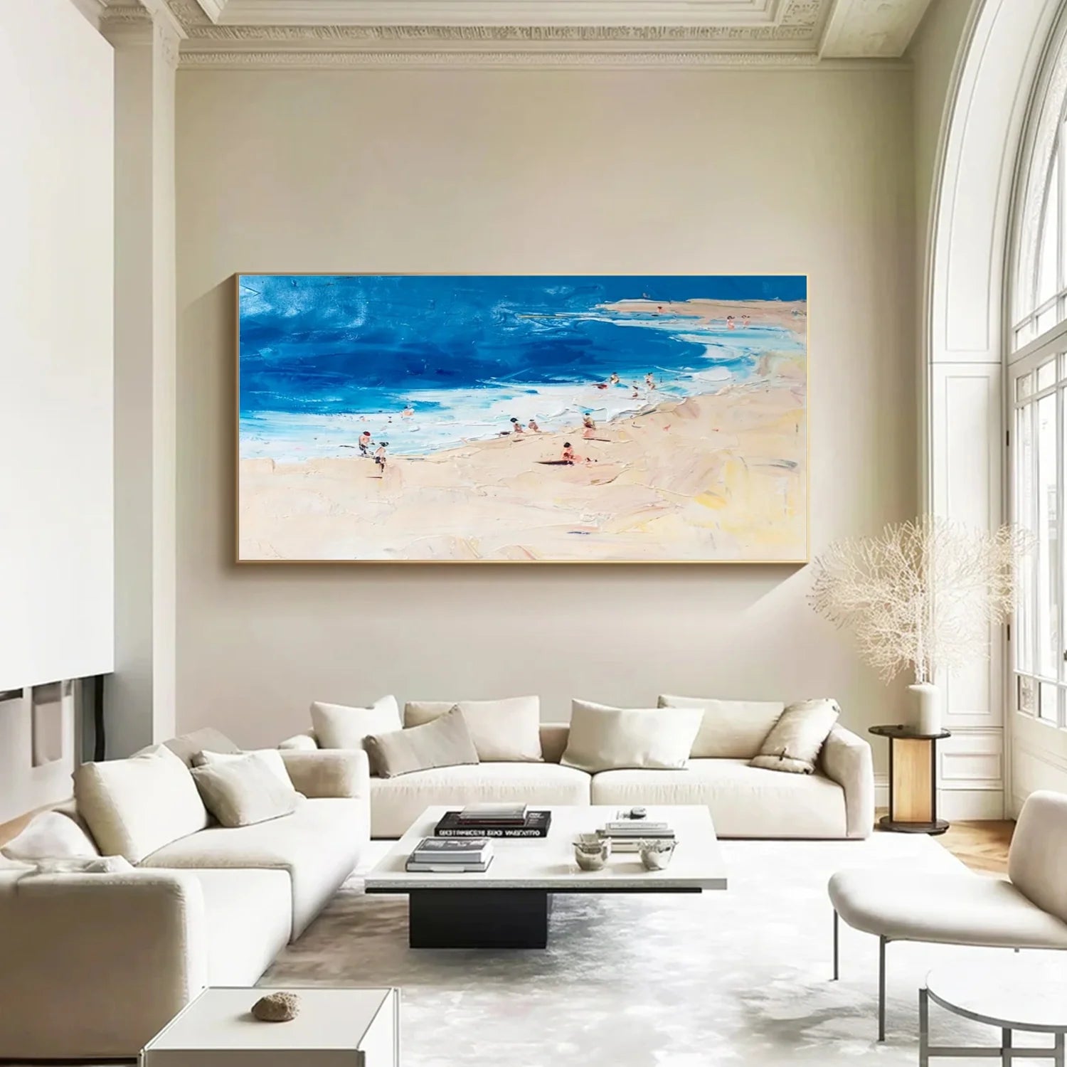 Seascape and Snowy Peak Painting #SP058