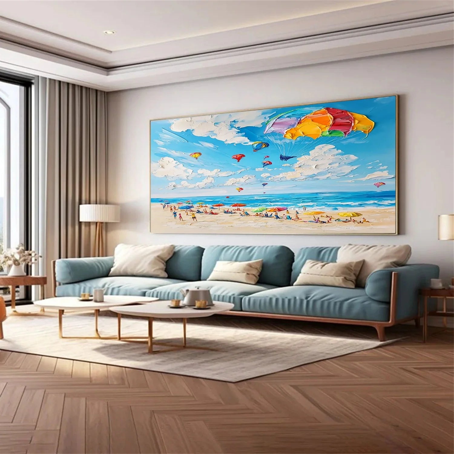 Seascape and Snowy Peak Painting #SP057