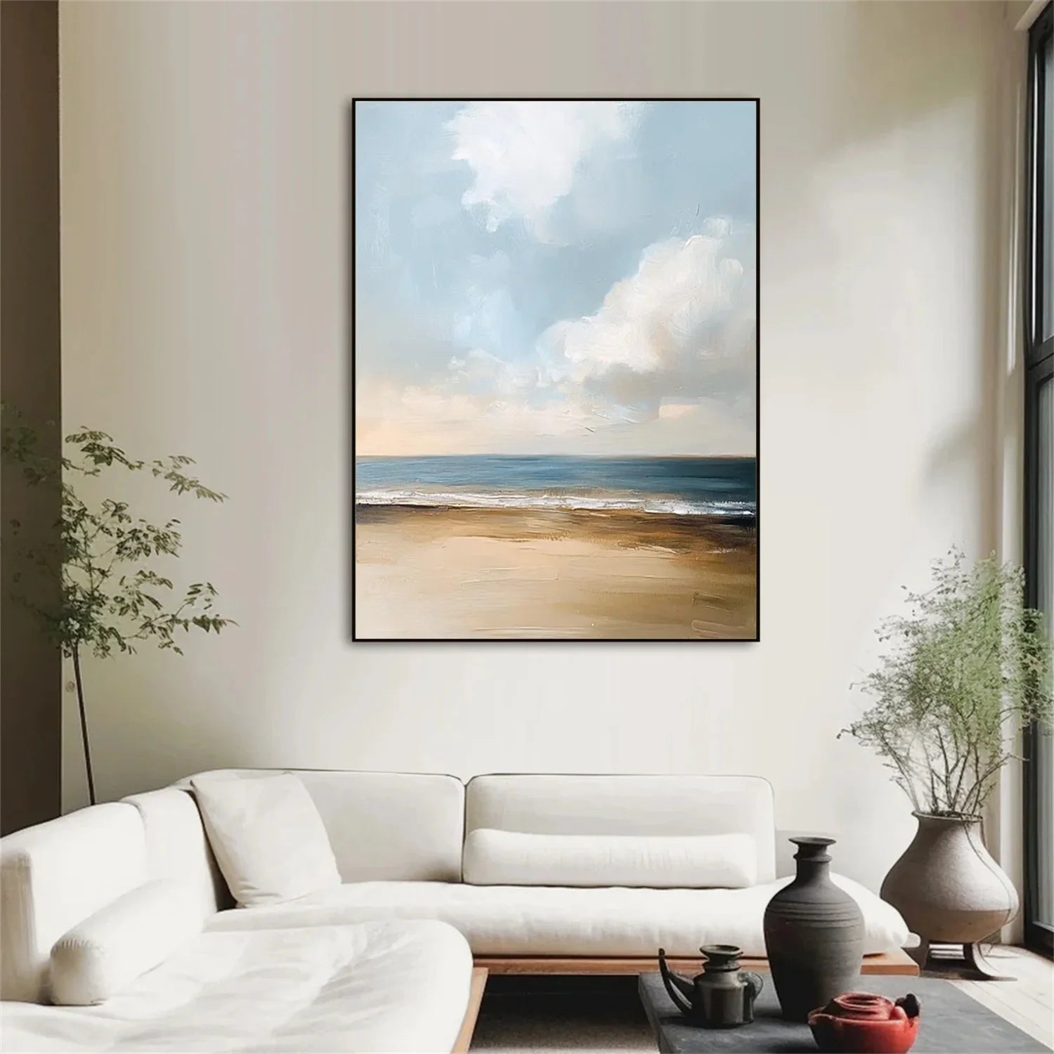 Ocean And Sky Abstract Canvas Art #OS 279