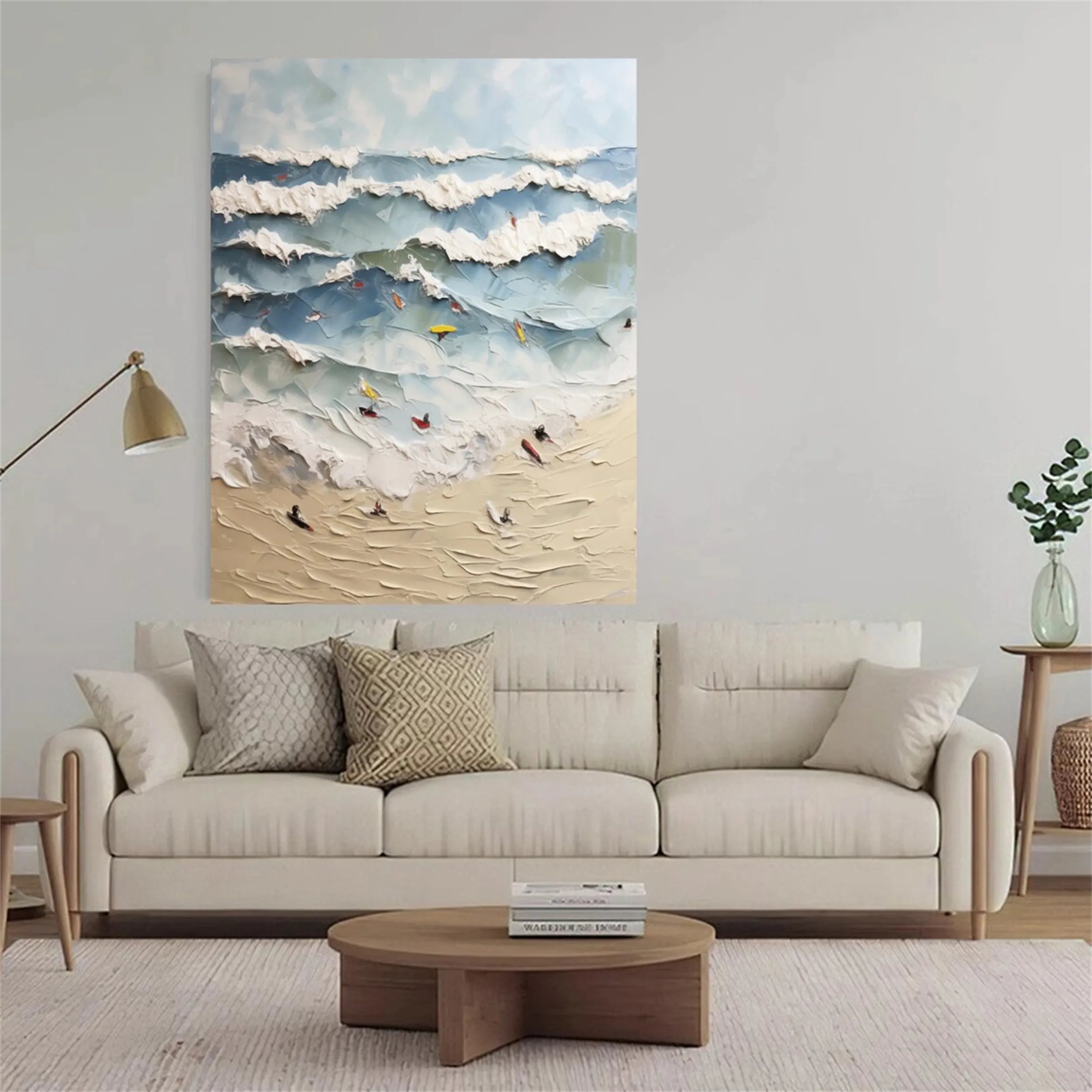 Seascape and Snowy Peak Painting #SP028