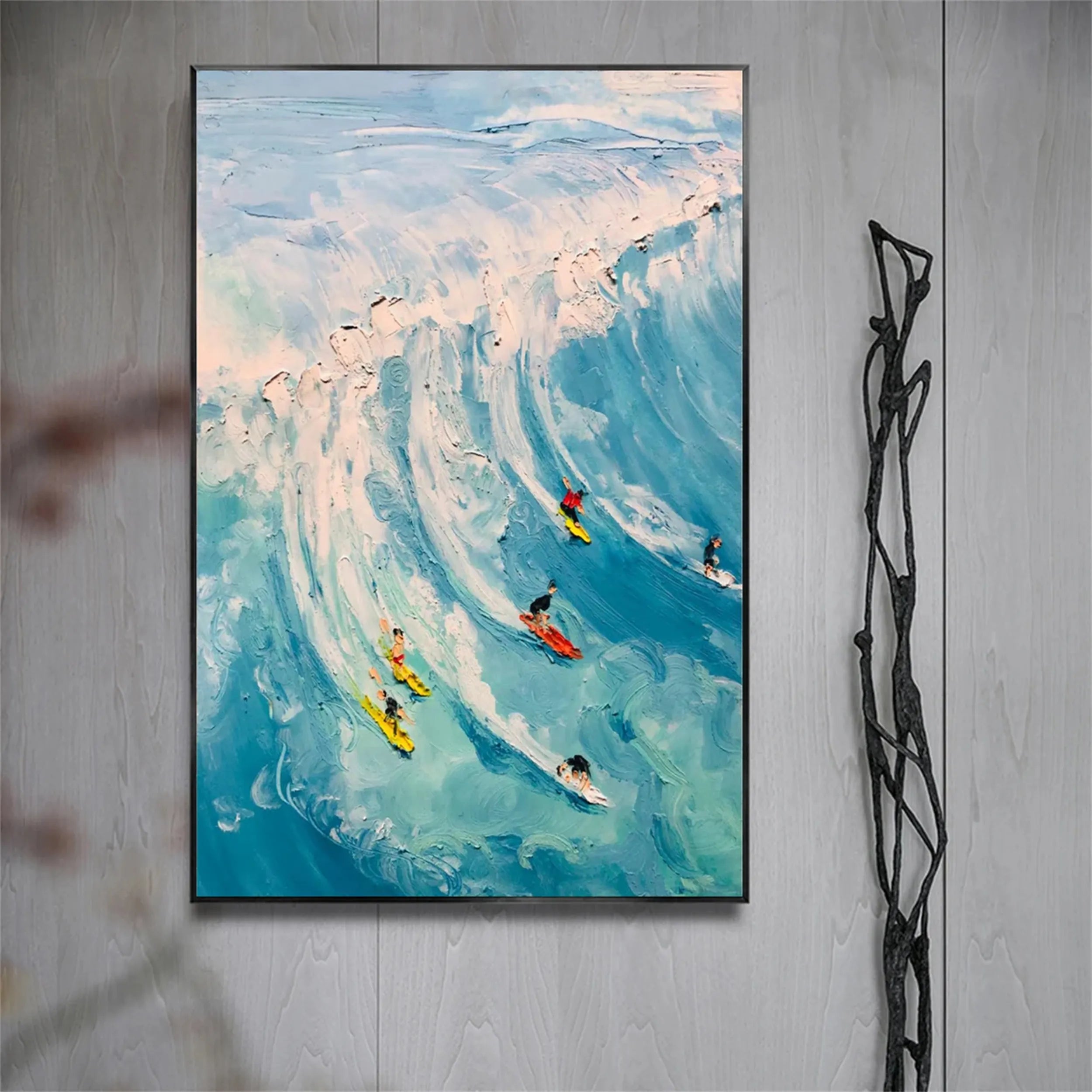 Seascape and Snowy Peak Painting #SP024