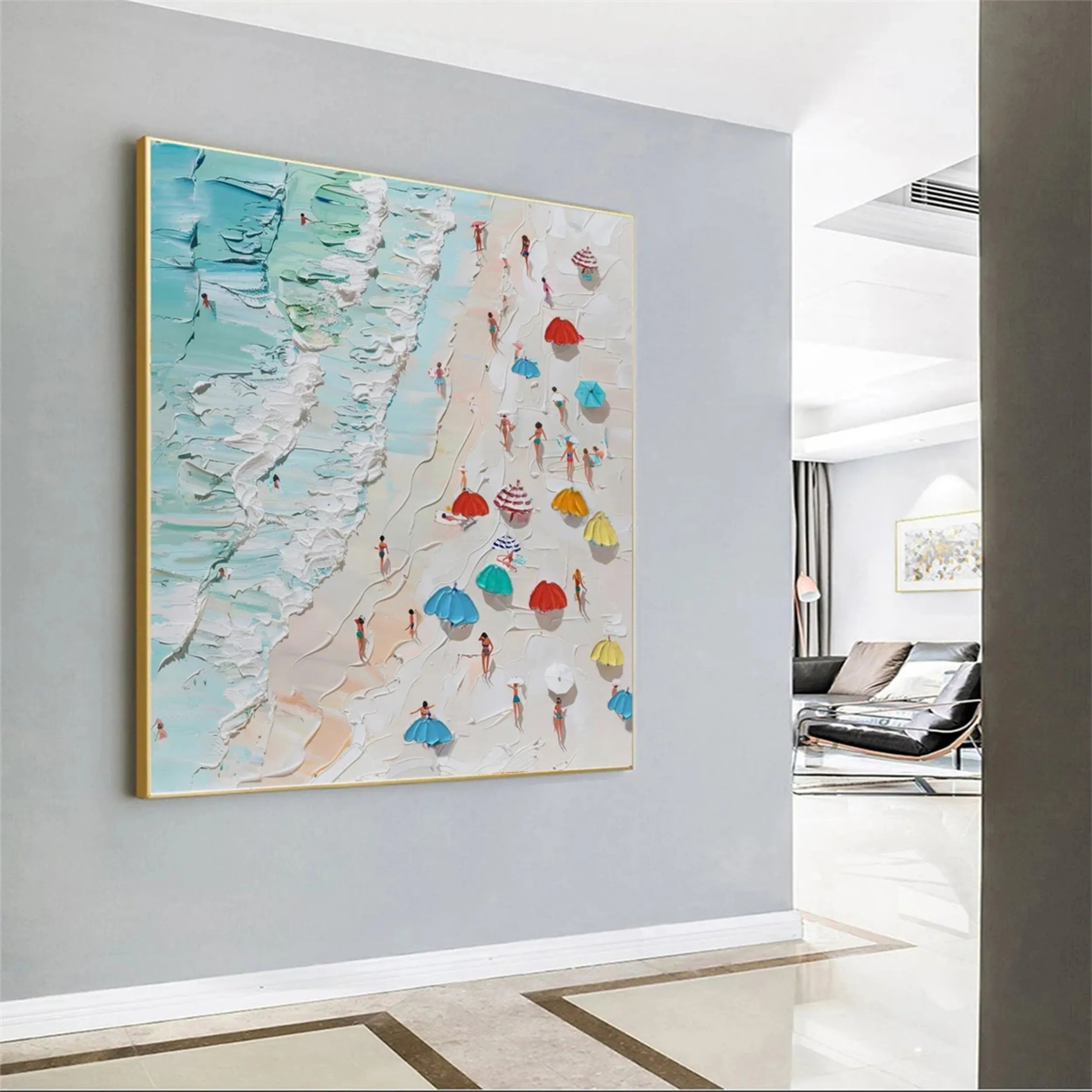 Seascape and Snowy Peak Painting #SP021