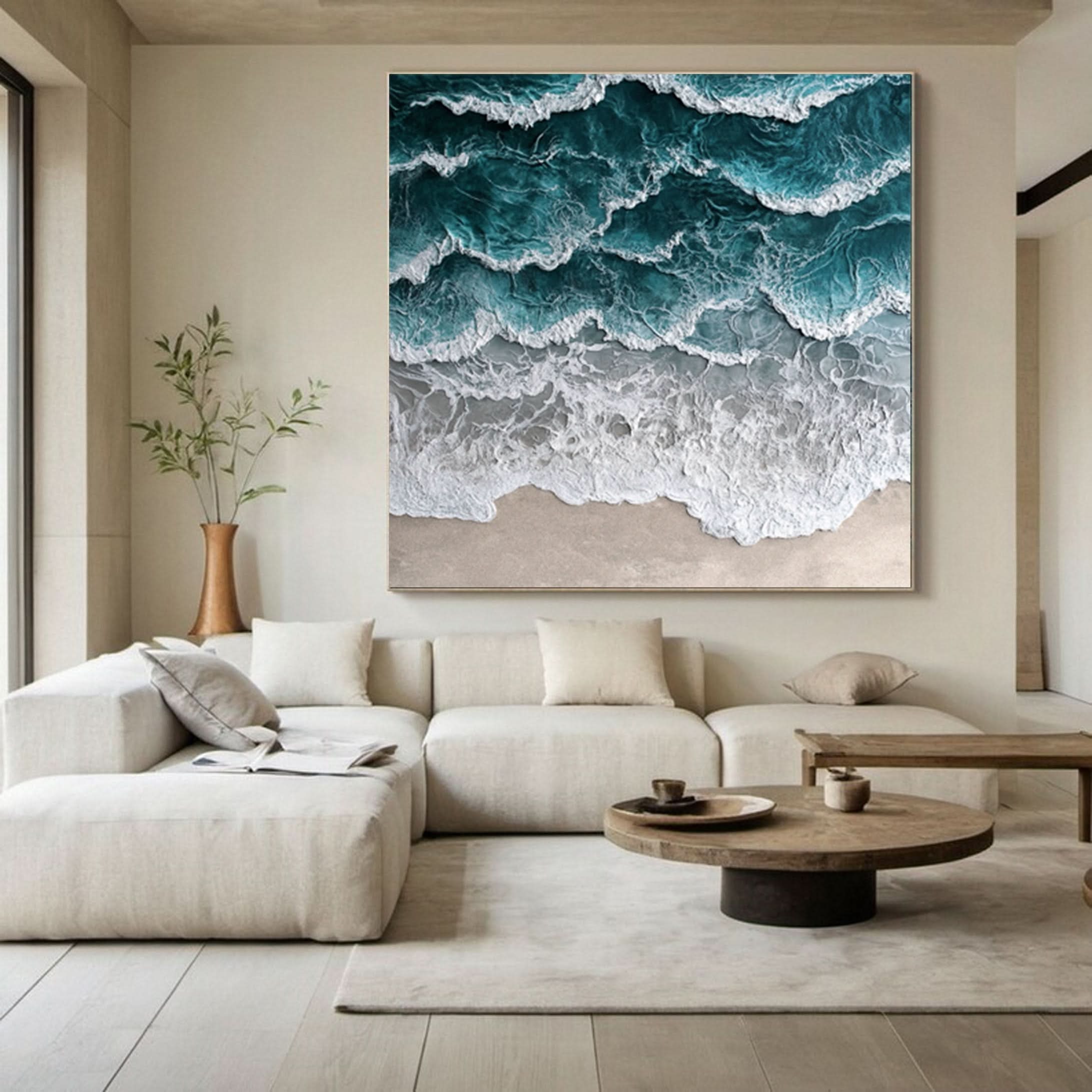 Large Textured Seascape Painting for Living Room Wall Art #OS 035