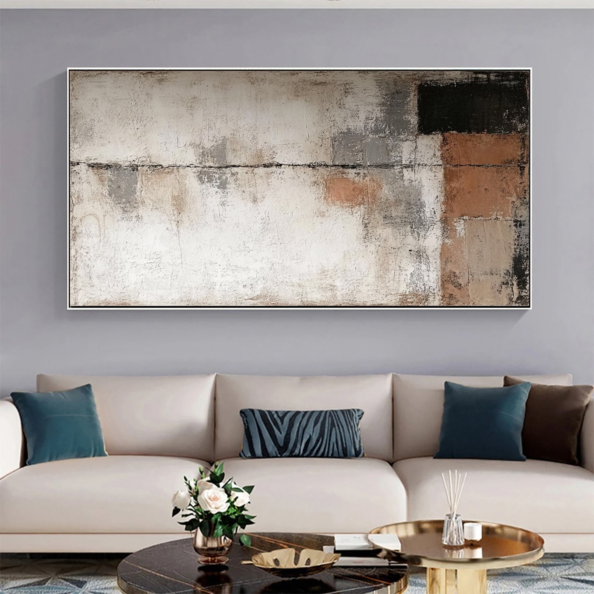 Tranquil Layers Abstract Art with Earthy Tones #BBA 090