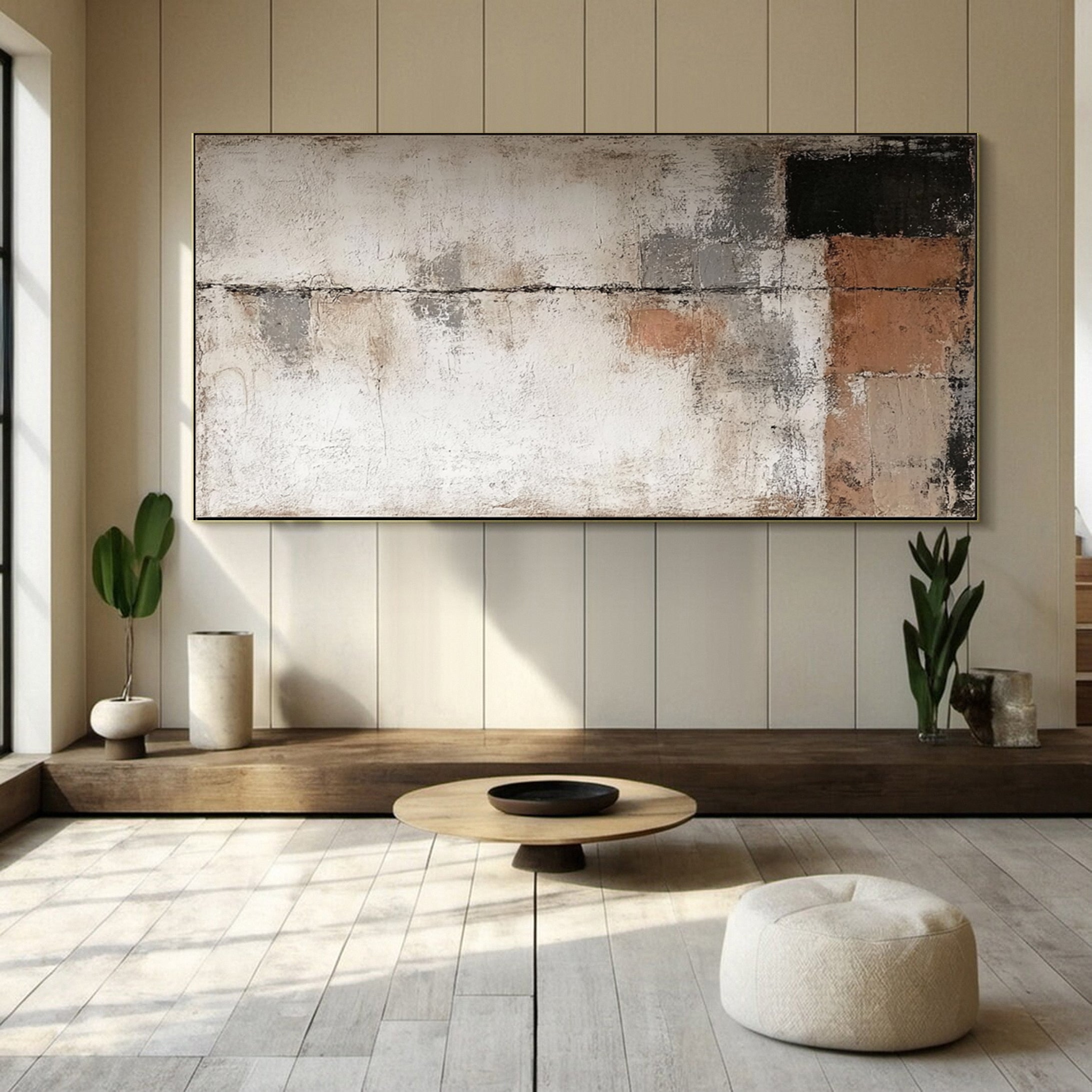 Tranquil Layers Abstract Art with Earthy Tones #BBA 090