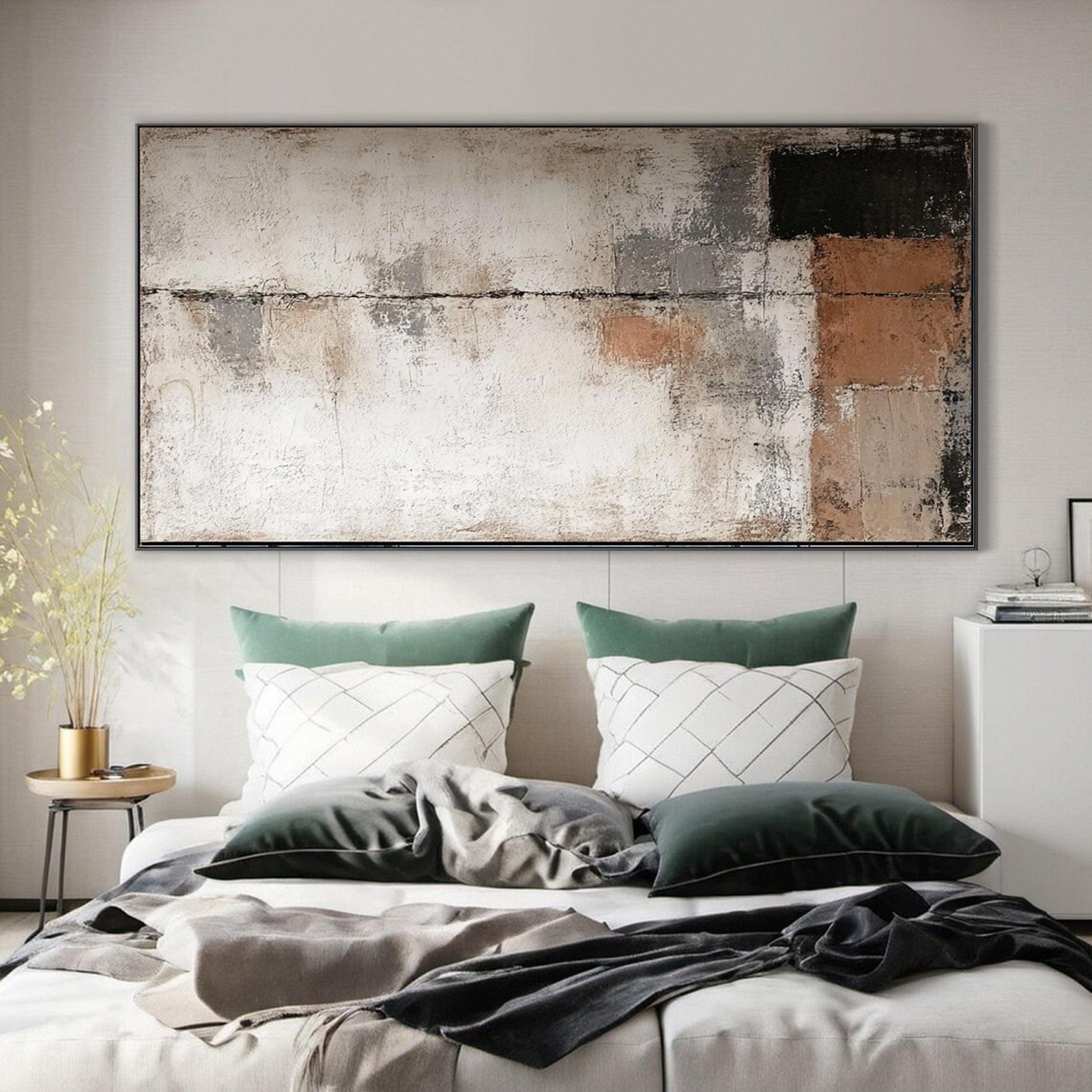 Tranquil Layers Abstract Art with Earthy Tones #BBA 090