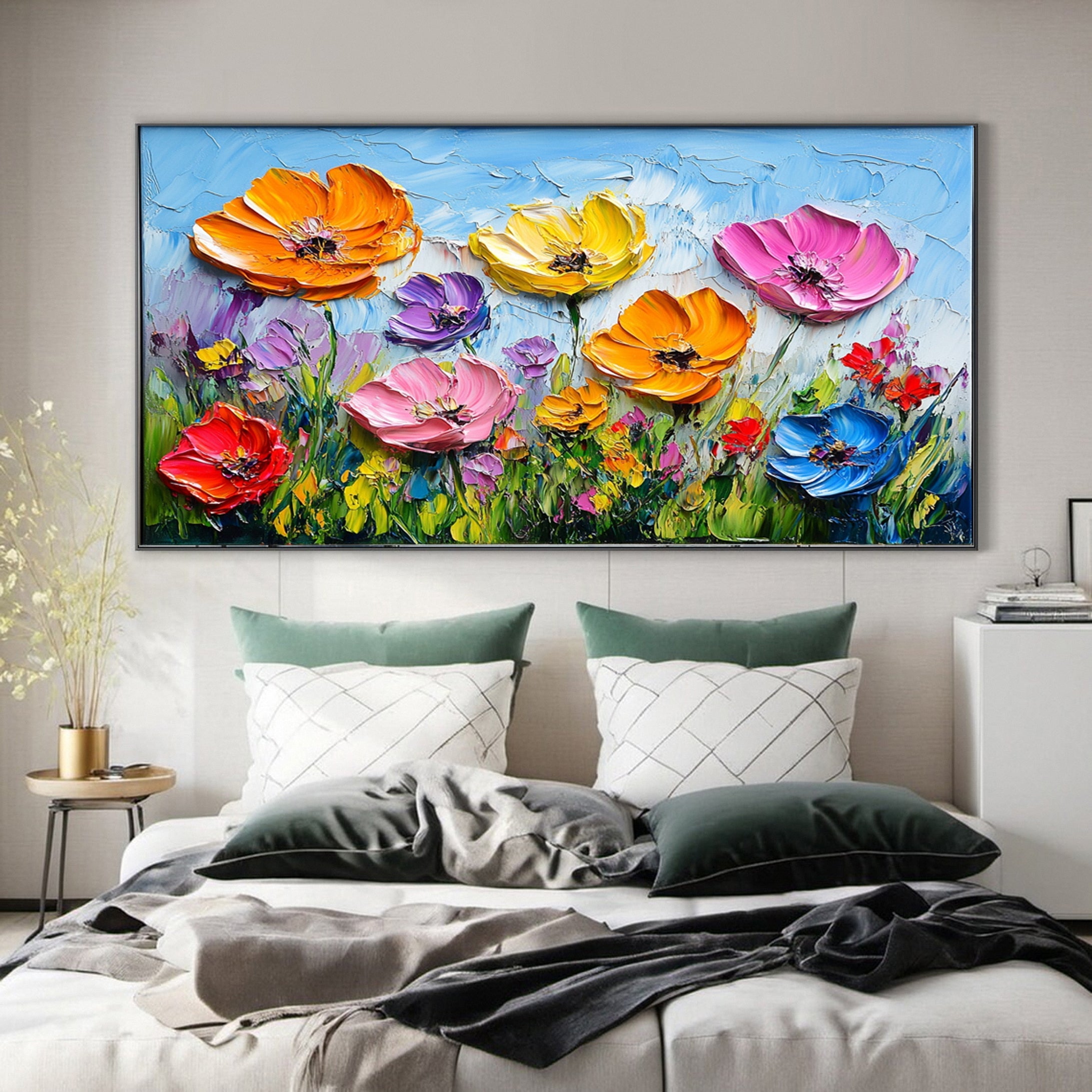 Large Textured Floral Canvas for Modern Homes #CAP 047