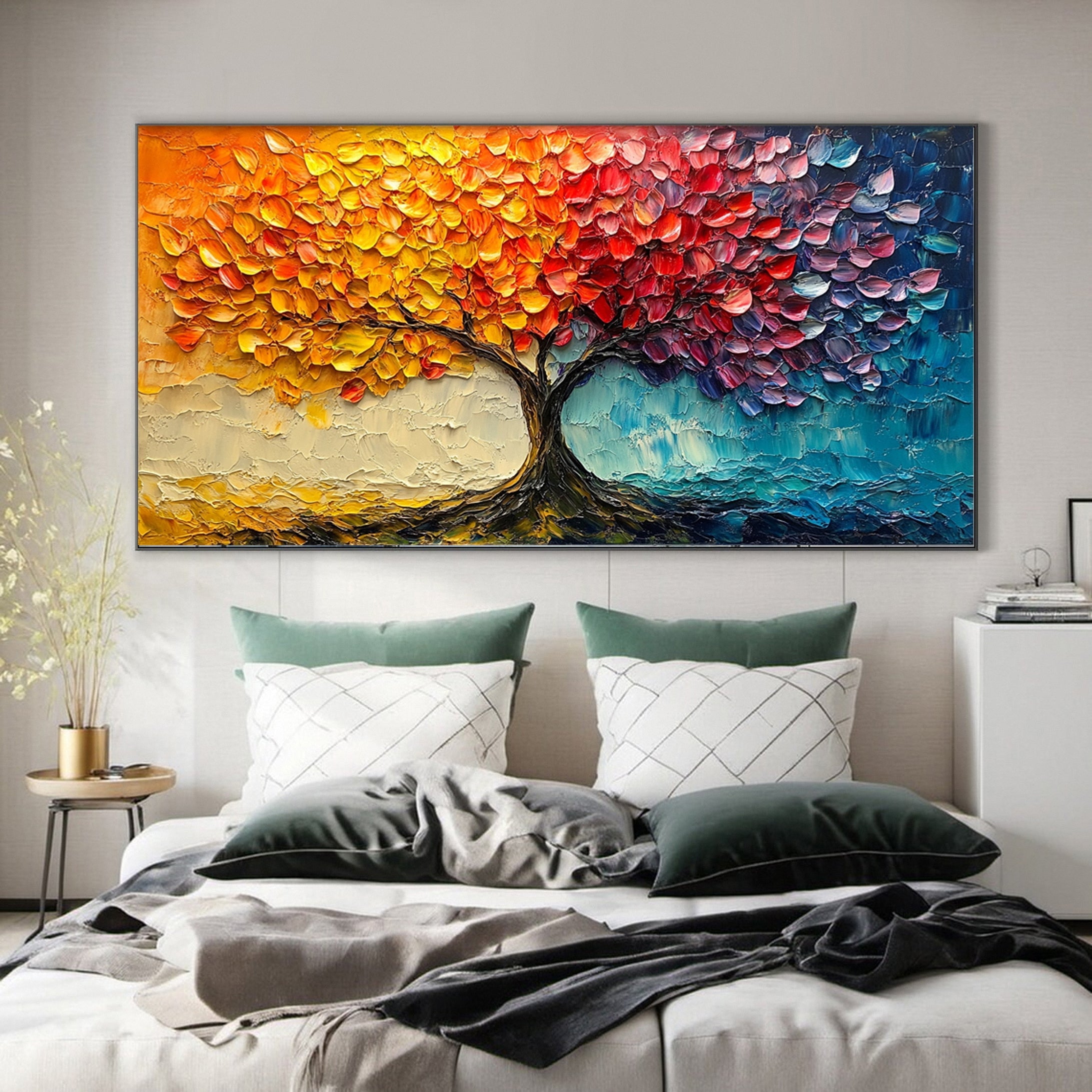 Contemporary Tree Canvas Art Stylish and Colorful Wall Decoration #CAP 044