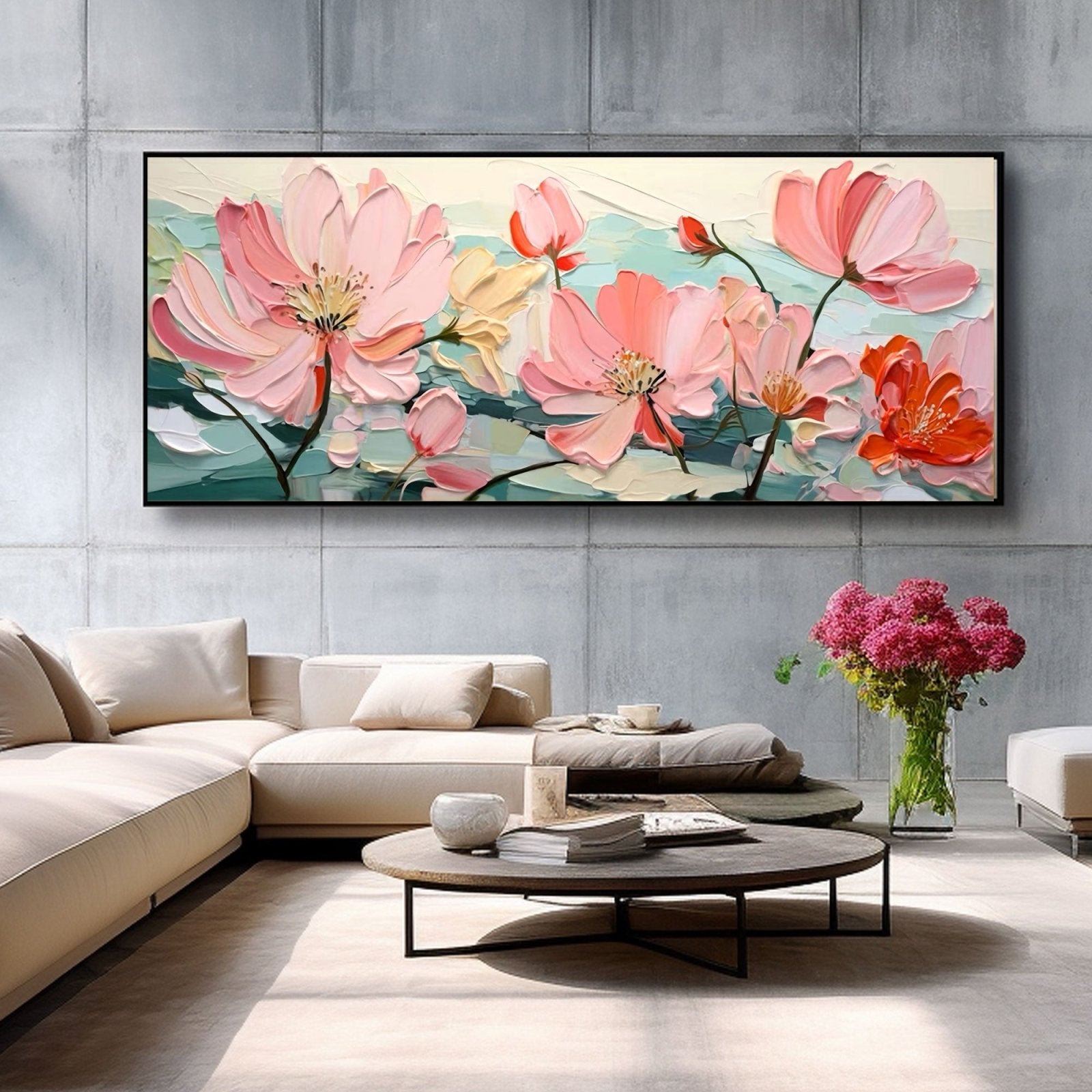 Abstract Plaster Painting "Petals of Peace" - MasterGallery