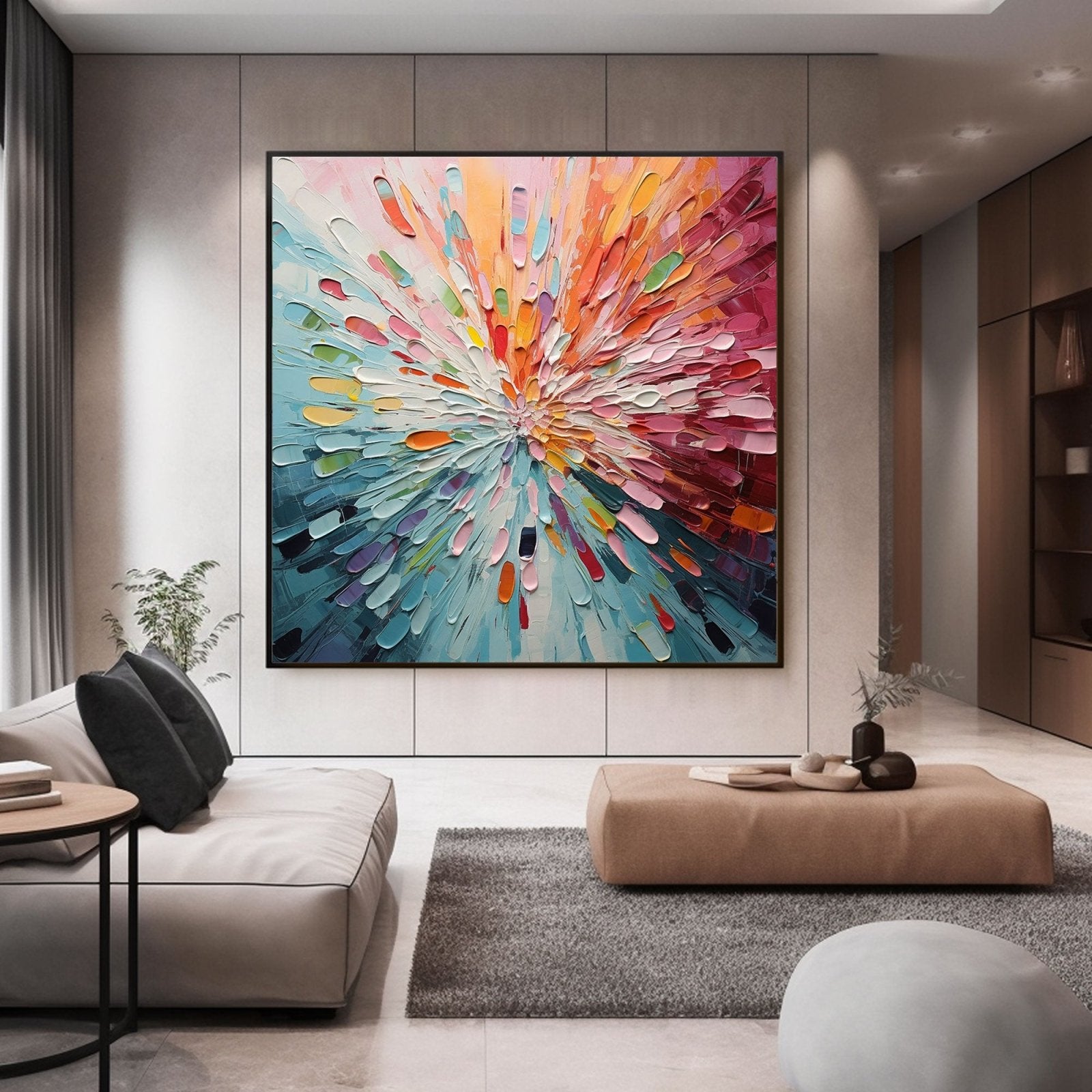 Abstract Textured Painting "Radiant Bloom" - MasterGallery