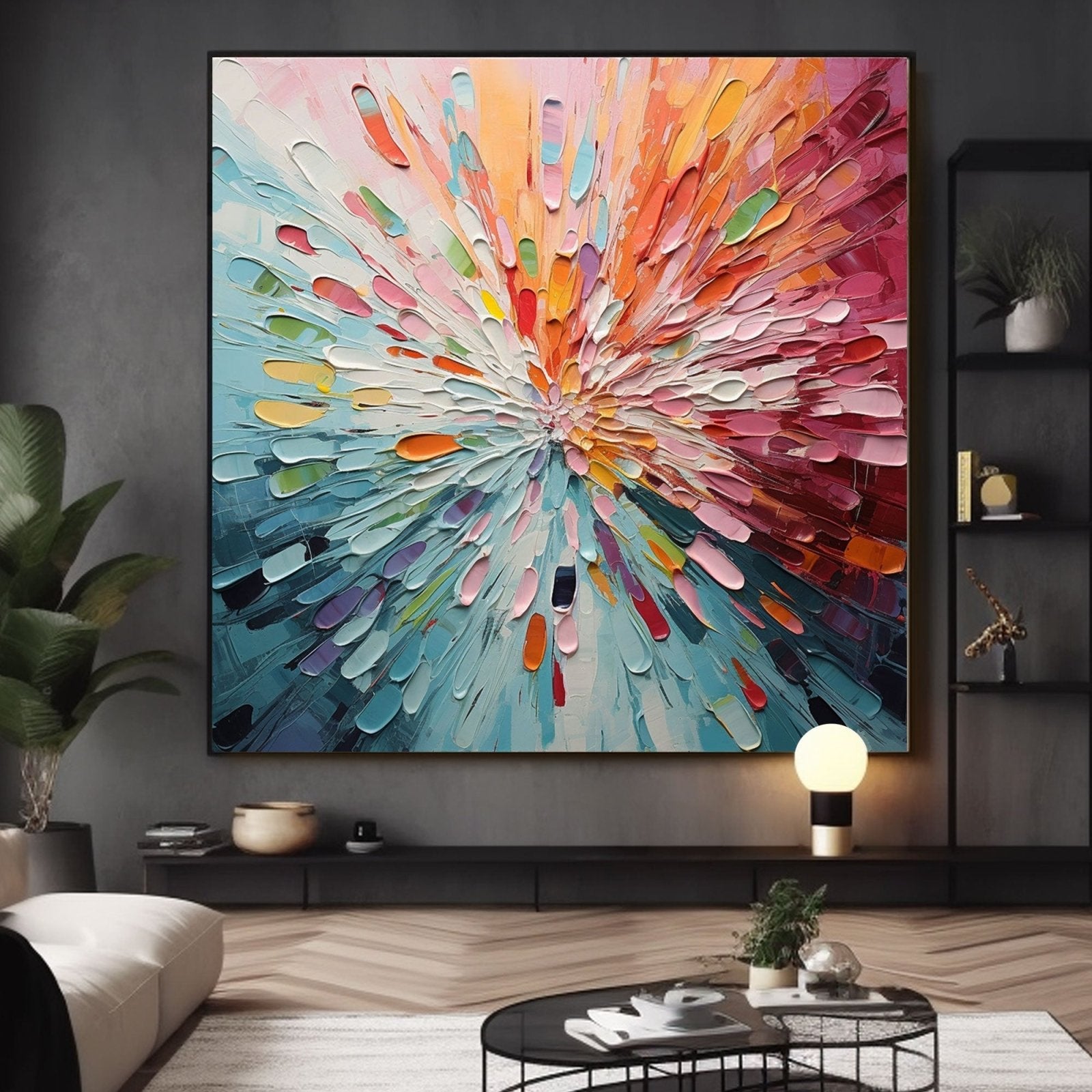 Abstract Textured Painting "Radiant Bloom" - MasterGallery
