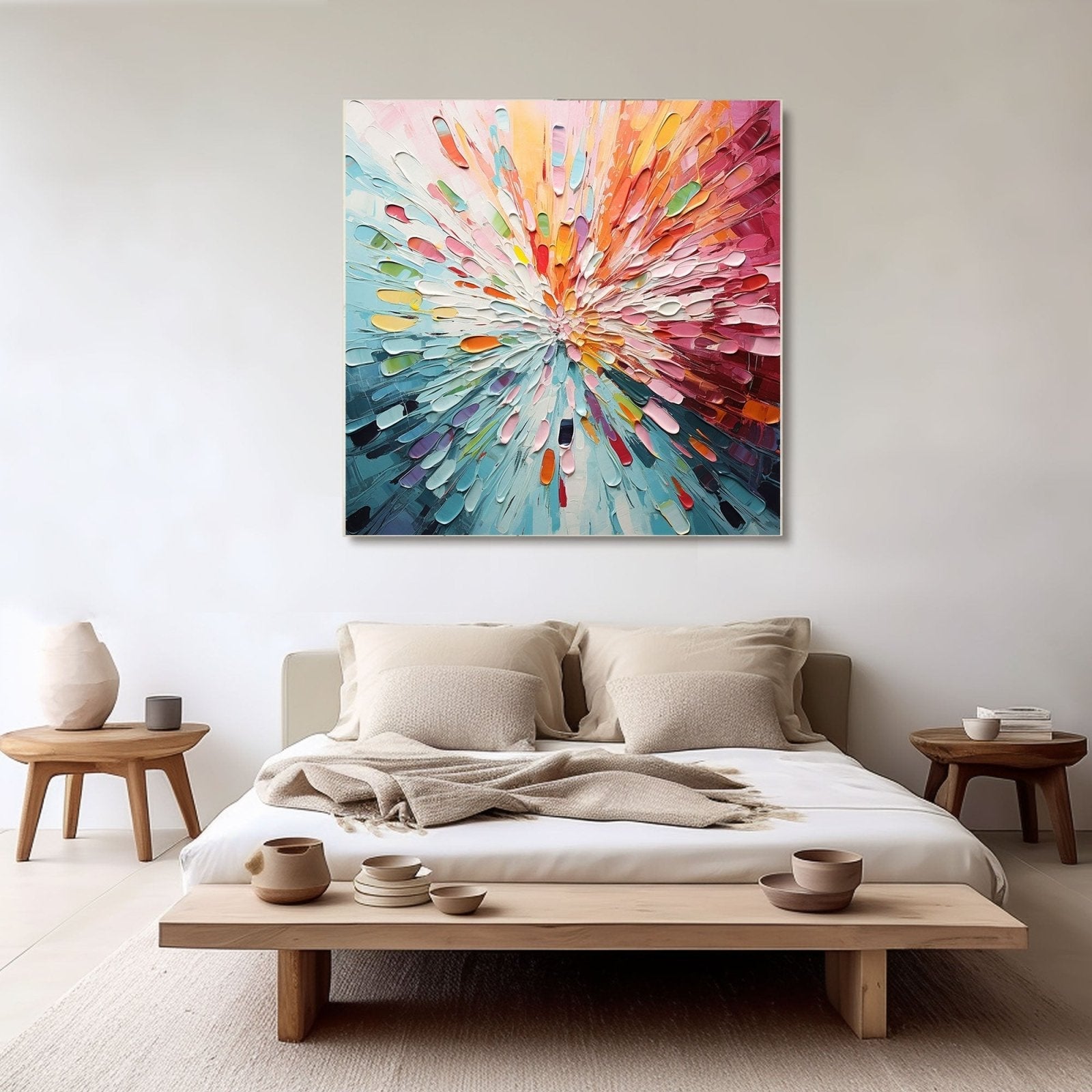 Abstract Textured Painting "Radiant Bloom" - MasterGallery