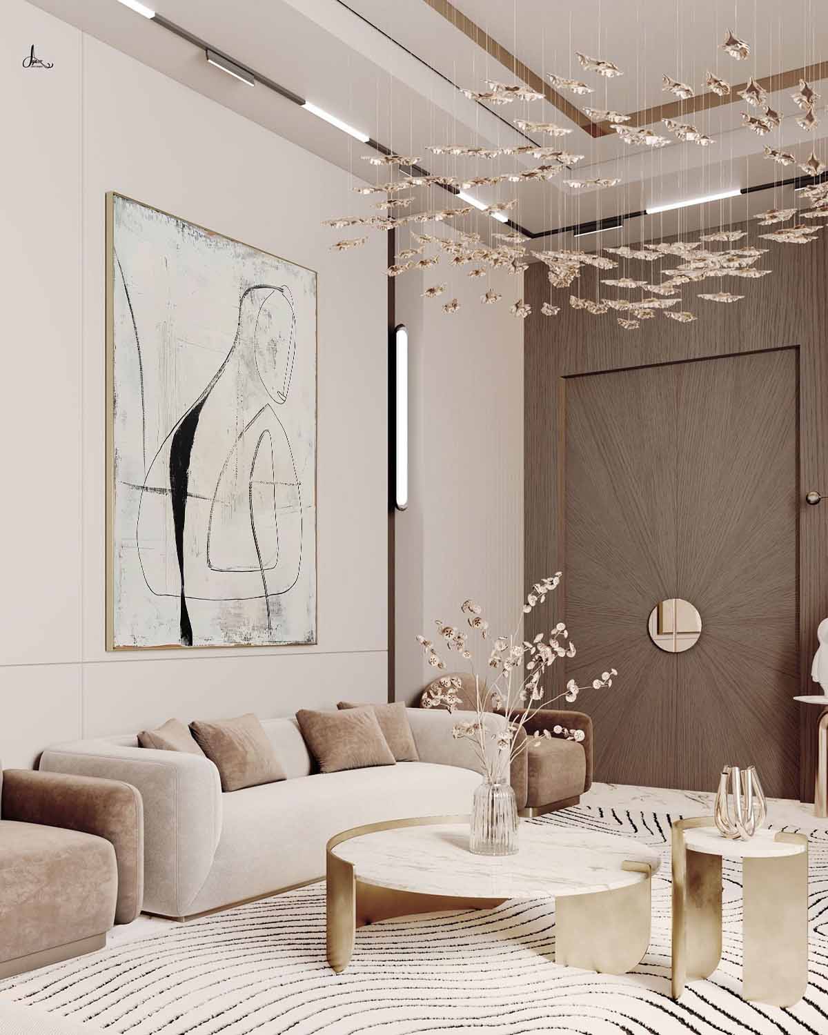 Black and White Minimalist Abstract Canvas Wall Art Black and White Minimalist Line Oil Painting